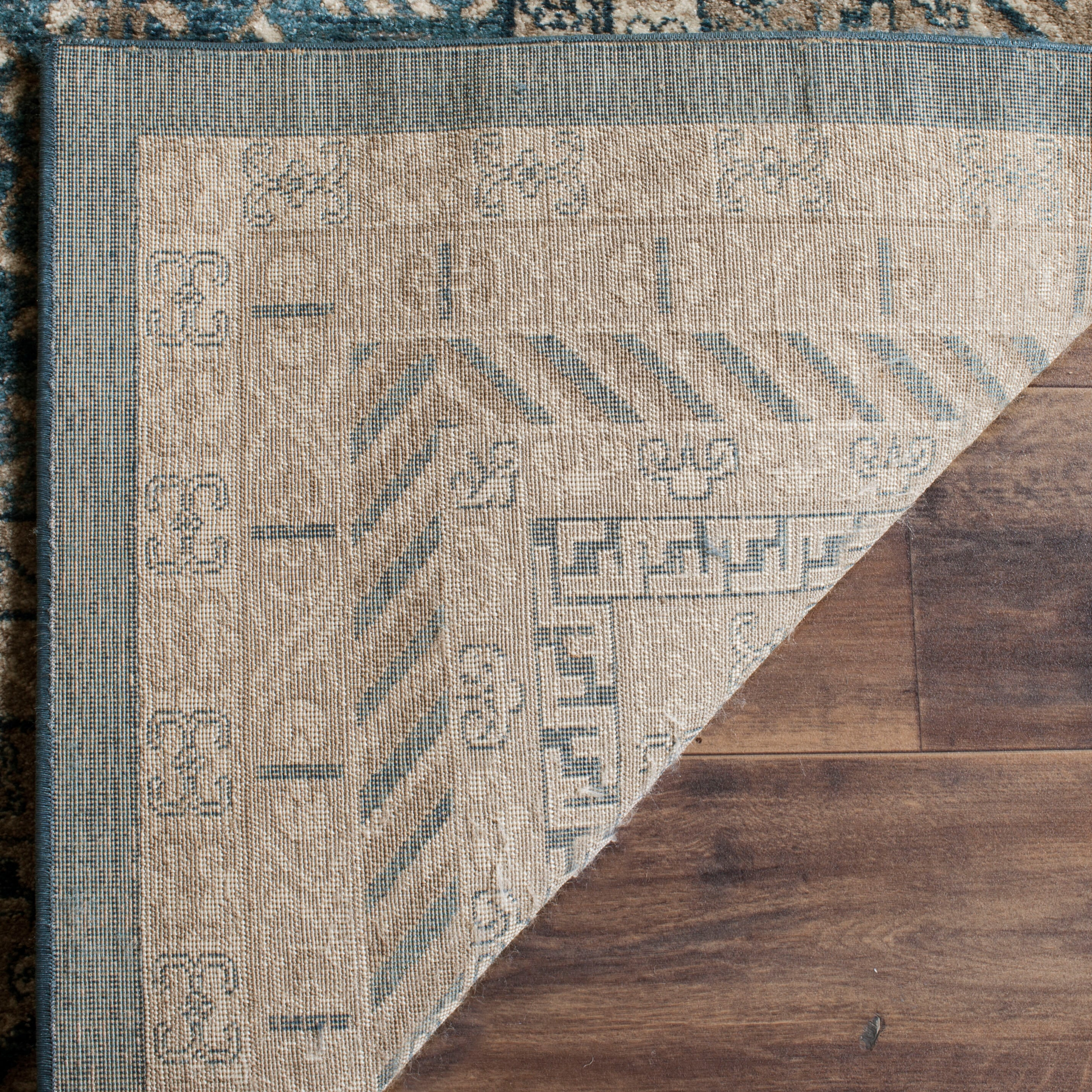 Sofia Blue and Beige 9' x 12' Synthetic Rectangular Area Rug