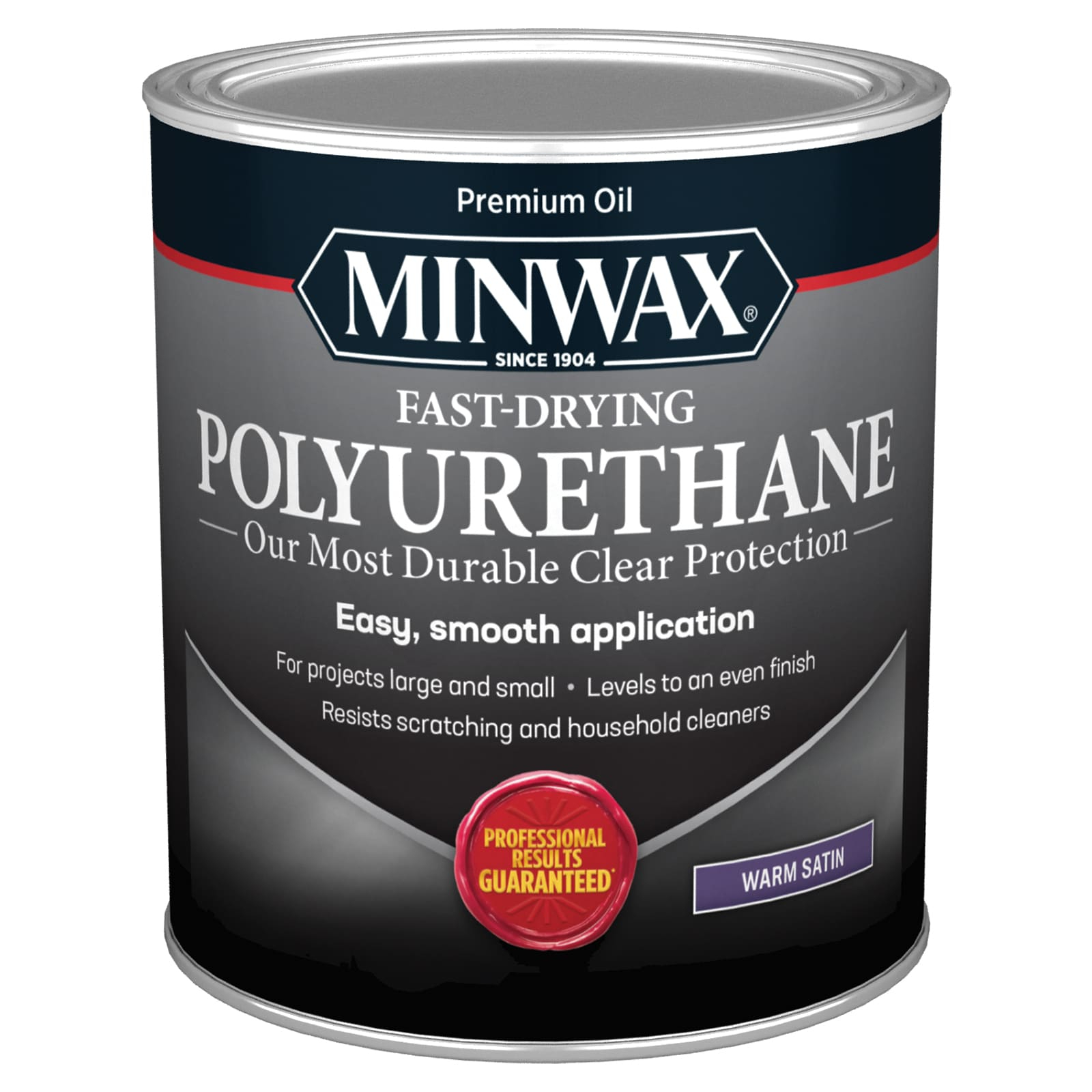 Minwax 63010444 Fast-Drying Polyurethane, Warm Satin, Clear, 1 Quart, (1 Piece, 1 Pack)