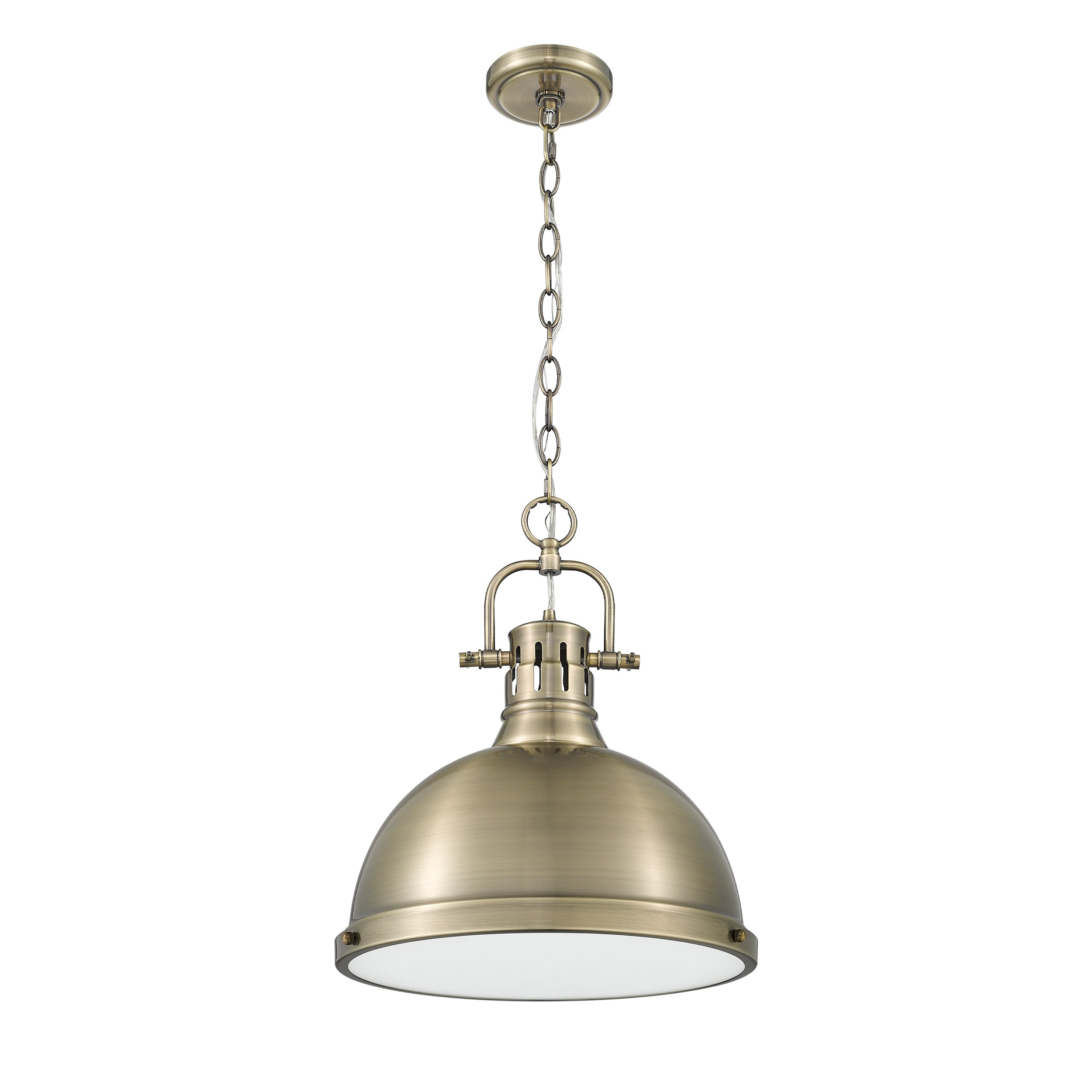 CodYinFI 3602-L AB-AB Pendant with Aged Brass Shades, Aged Brass Finish