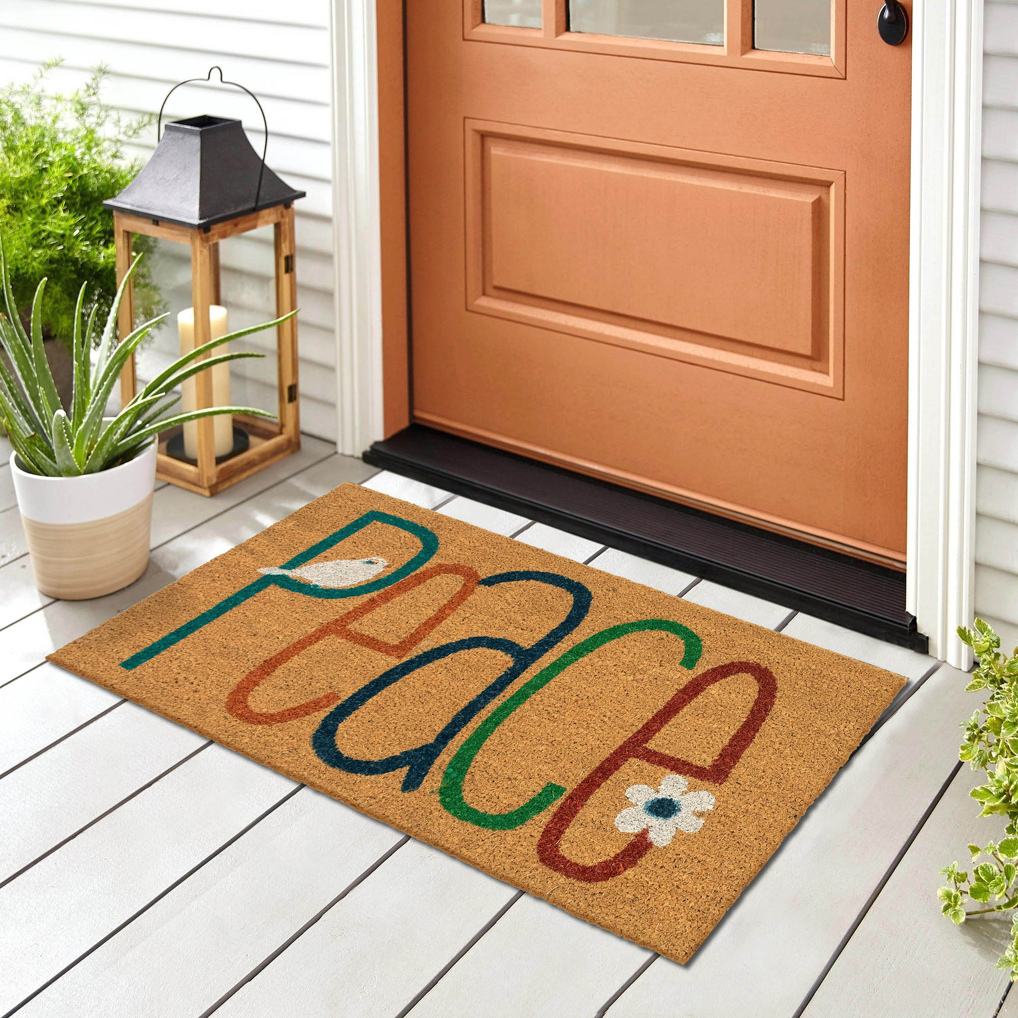 The Rug Department Liora Manne Natura Peace Outdoor Door Mat Natural