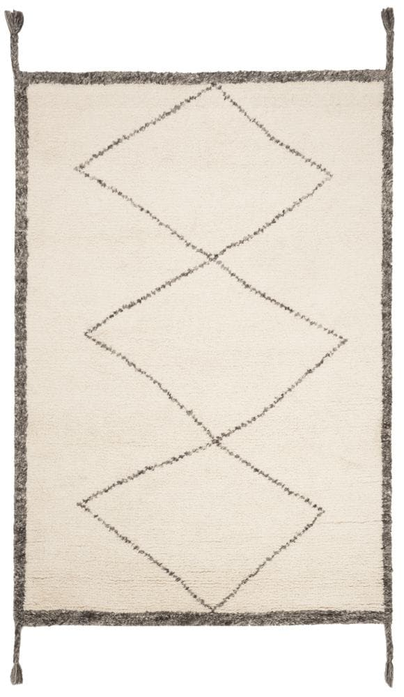 Ivory Hand-Tufted Wool Shag 4' x 6' Rug