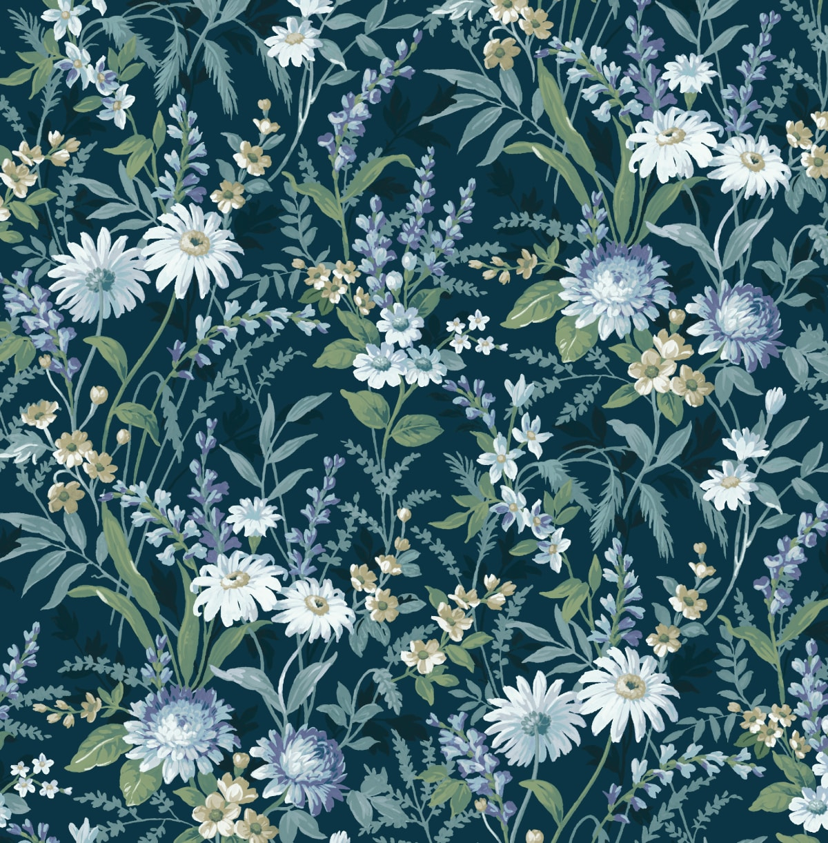 NextWall  Vintage Floral Peel and Stick Wallpaper 20.5 in. W x 18 ft. L - Teal