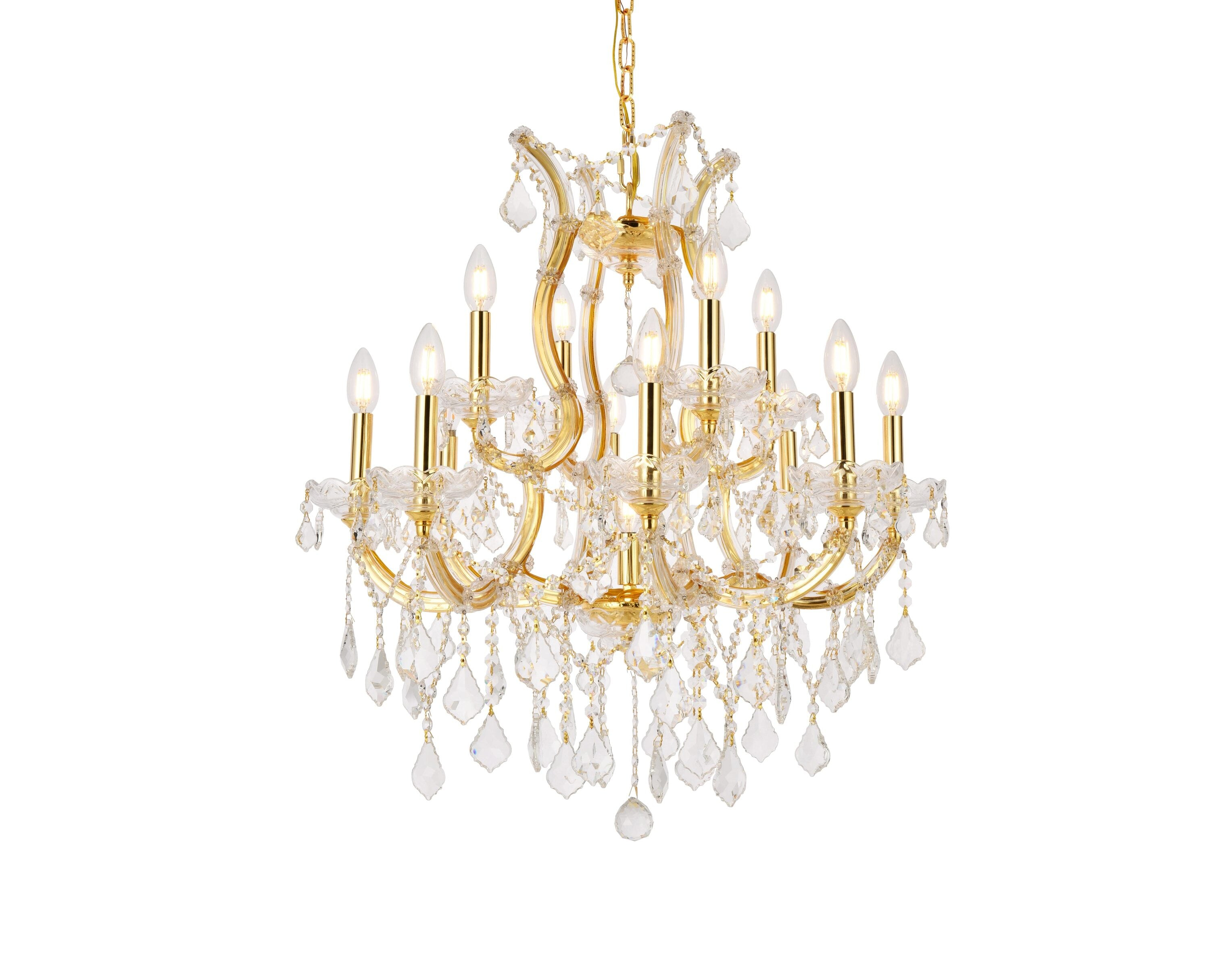 2800 Maria Theresa Collection Chandelier D:27in H:26in Lt:13 Gold Finish (Royal Cut Crystals)