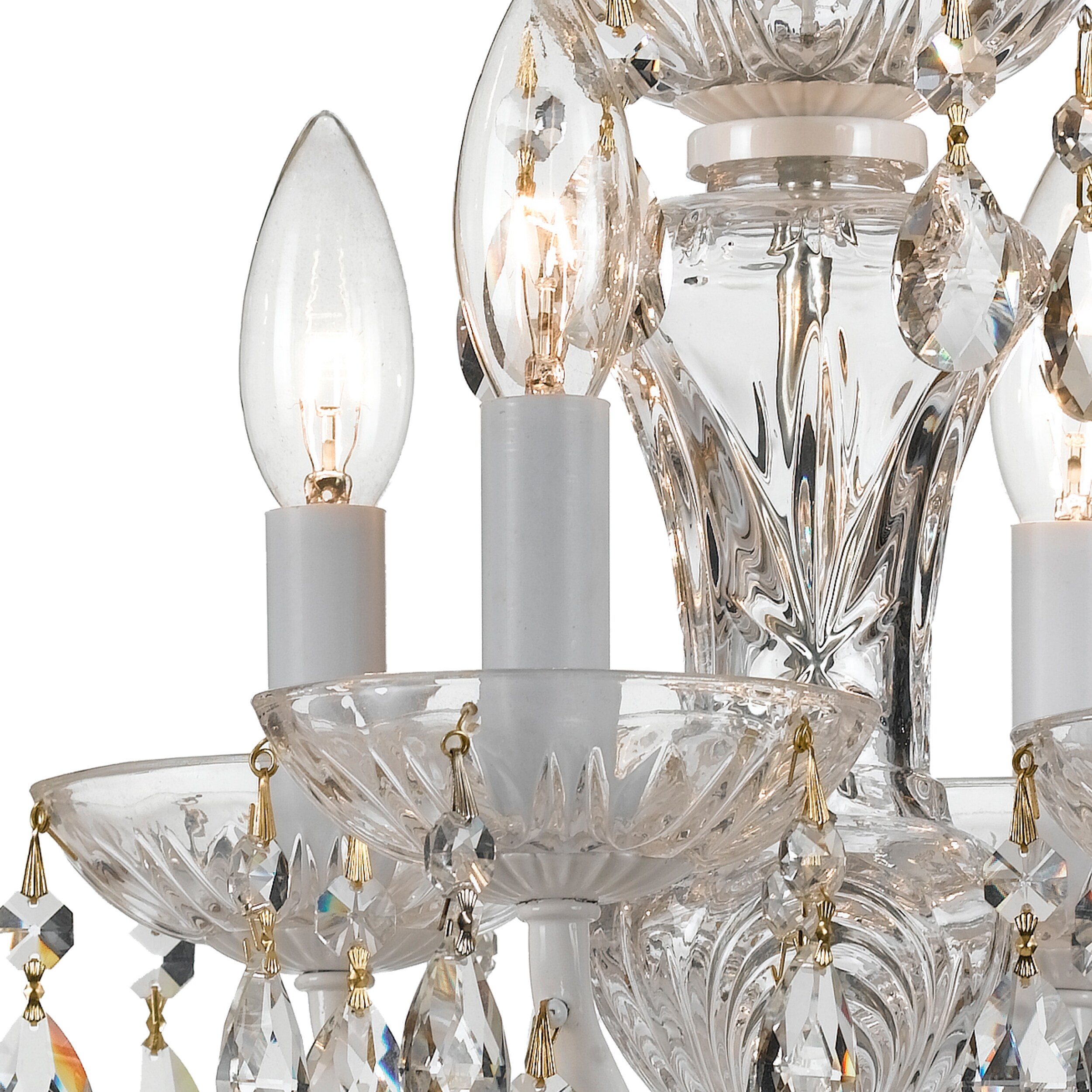 5534-WW-CL-S-Crystorama Lighting-Traditional Crystal - 15 Inch 4 Light Chandelier-Swarovski Strass Crystal Type-Wet White Finish   -Traditional