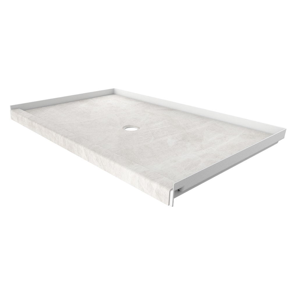FlexStone 60"L x 36"W Single Threshold Alcove Shower Base with Center Drain