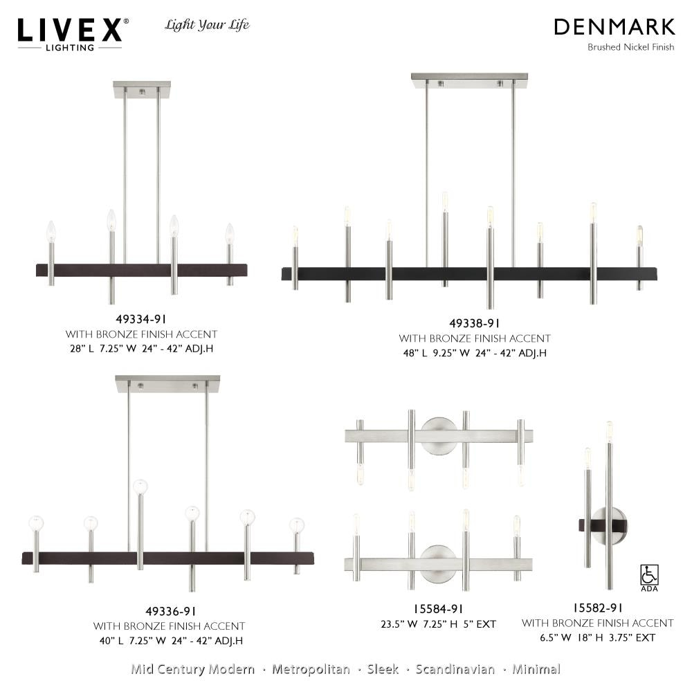 Elegance Crystal Rod 4-Light Chandelier in White and Antique Brass