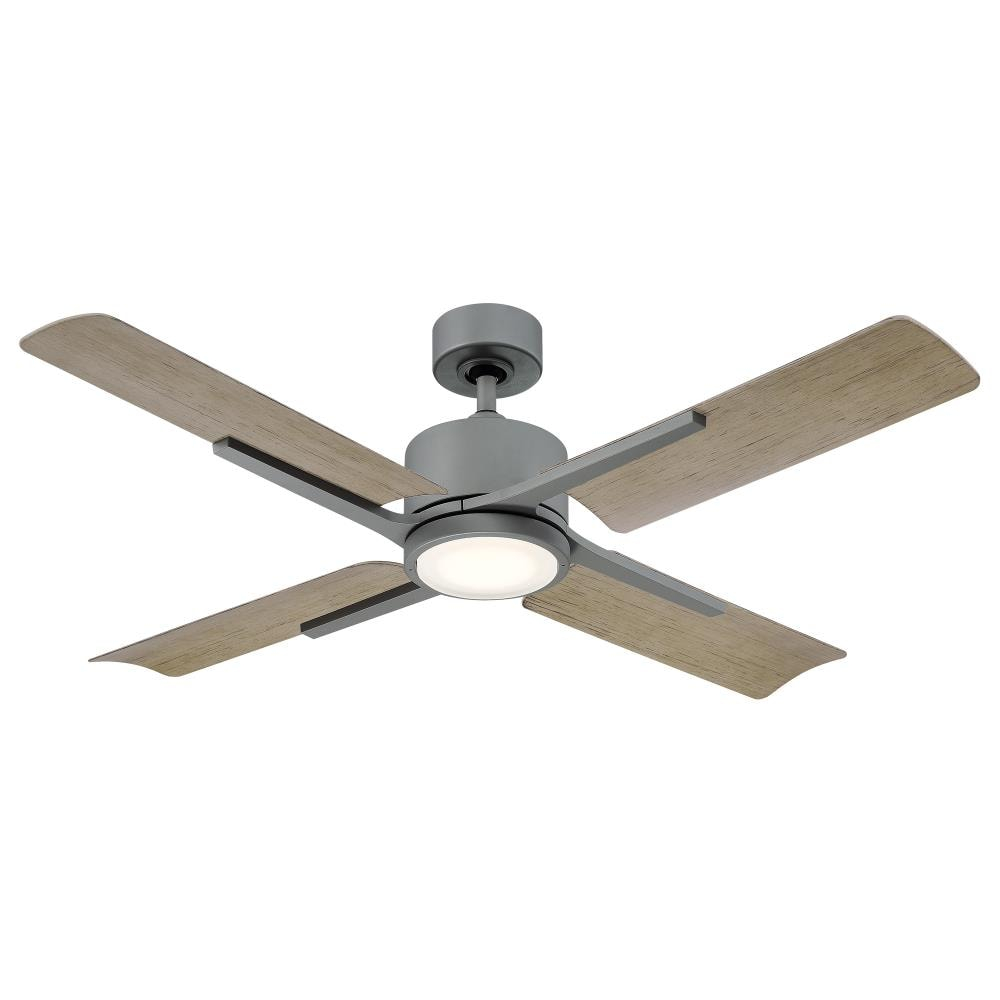 Cervantes Indoor and Outdoor 4-Blade Smart Ceiling Fan 56in Graphite Weathered Gray with 3000K LED Light Kit and Remote Control