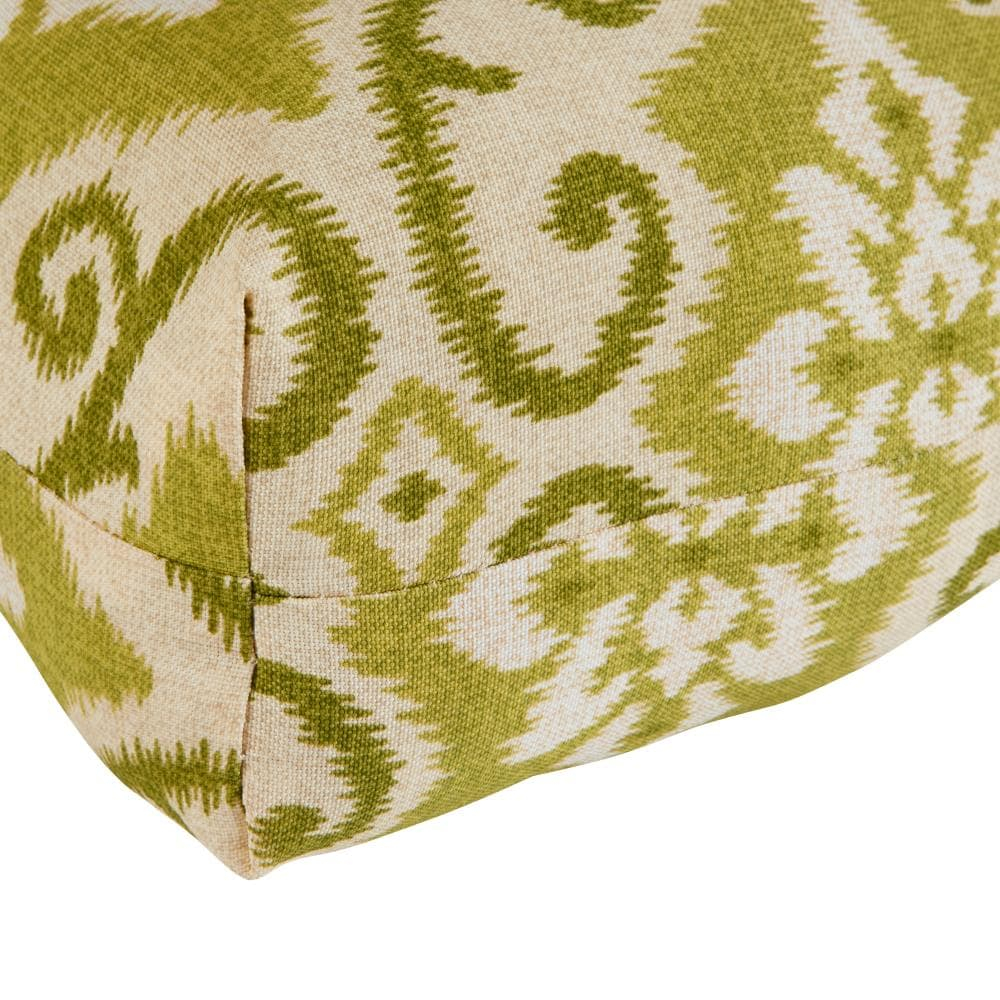 Greendale Home Fashions Shoreham Green Ikat 42 x 21 in. Outdoor Reversible Tufted Chair Cushion