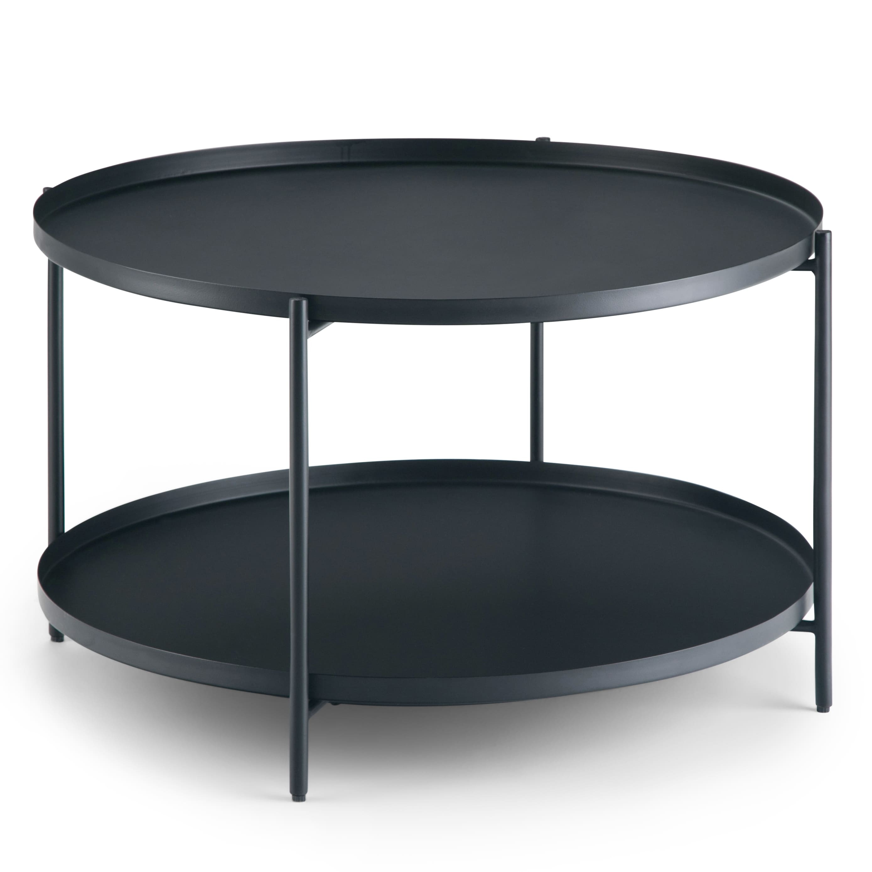 Simpli Home Monet Industrial 32 " Metal Metal Coffee Table in Black