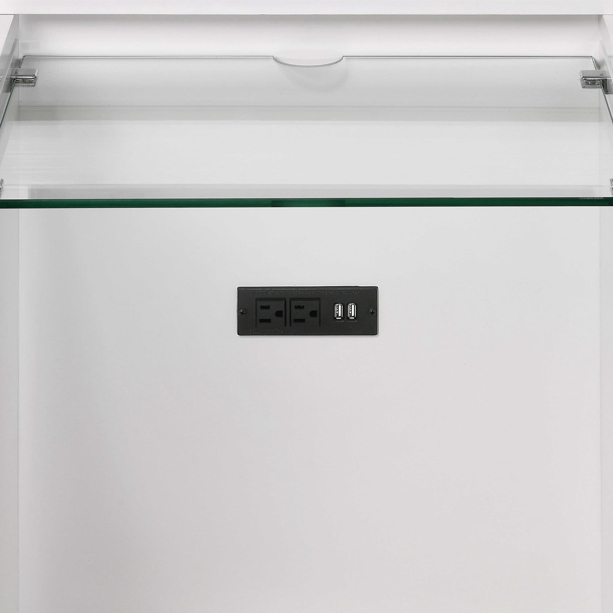 Picket House Furnishings Charlotte Vanity Set with USB in White