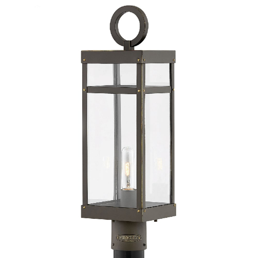 Oil Rubbed Bronze LED Outdoor Post Light with Clear Glass