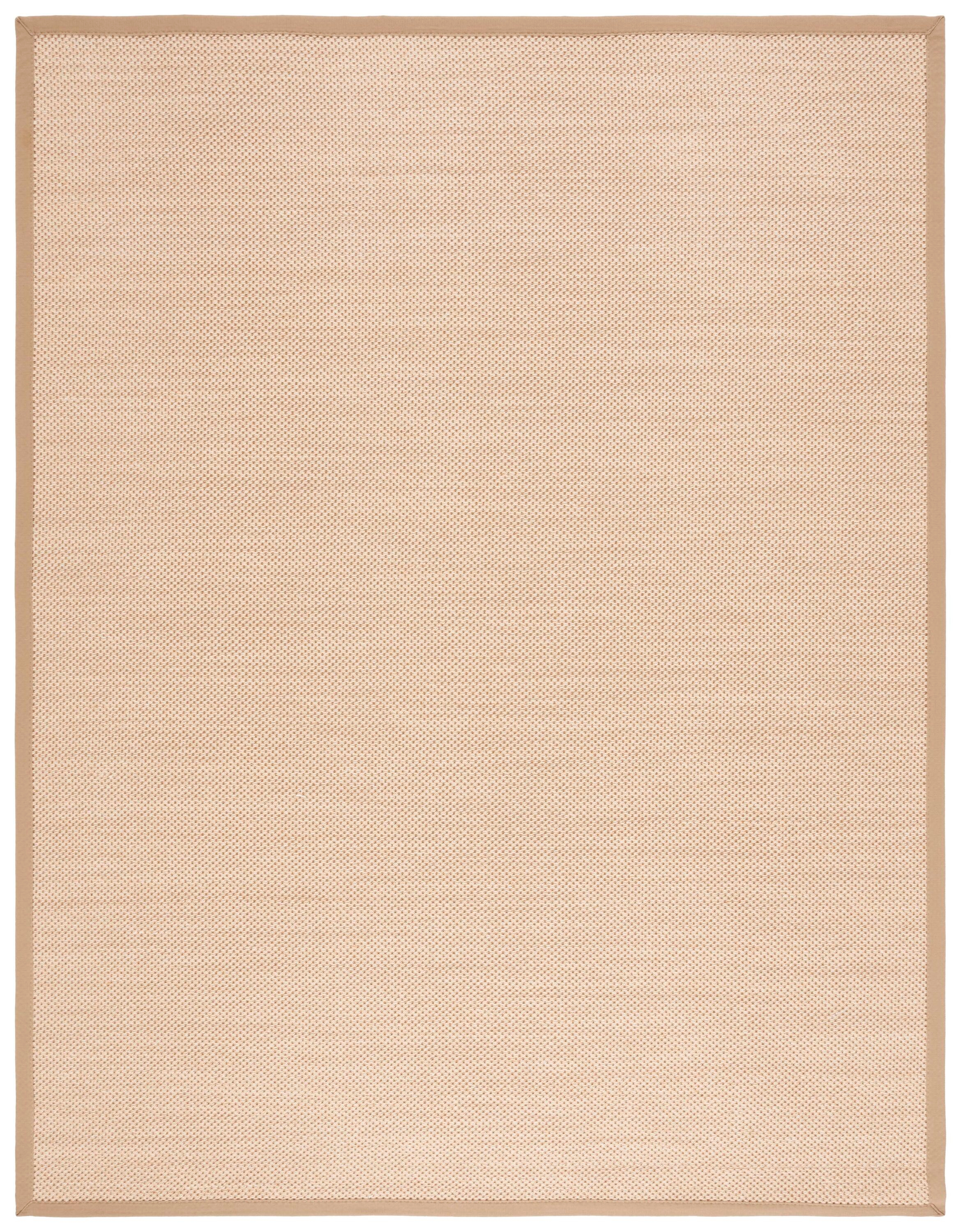 SAFAVIEH Natural Fiber Jovana Border Seagrass Area Rug, Maize/Linen, 9' x 12'