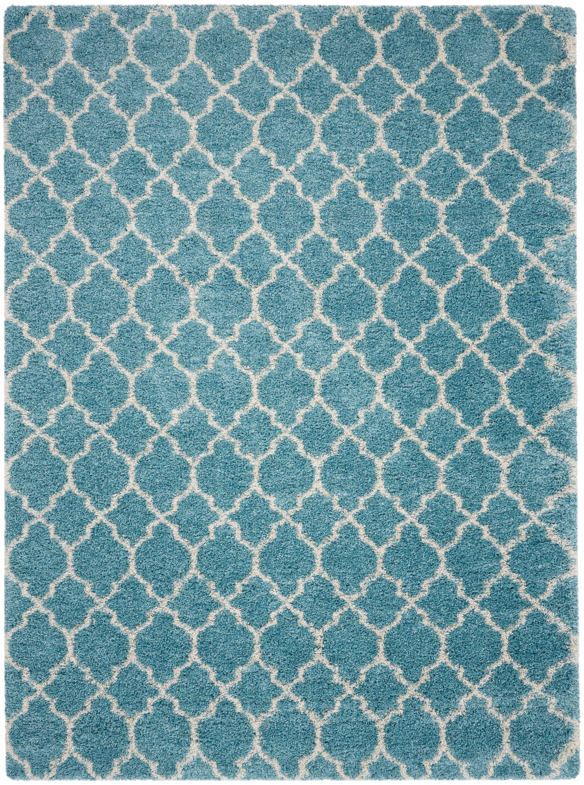 Nourison Amore Trellis Aqua 7'10" x 10'10" Area Rug, (8x11)
