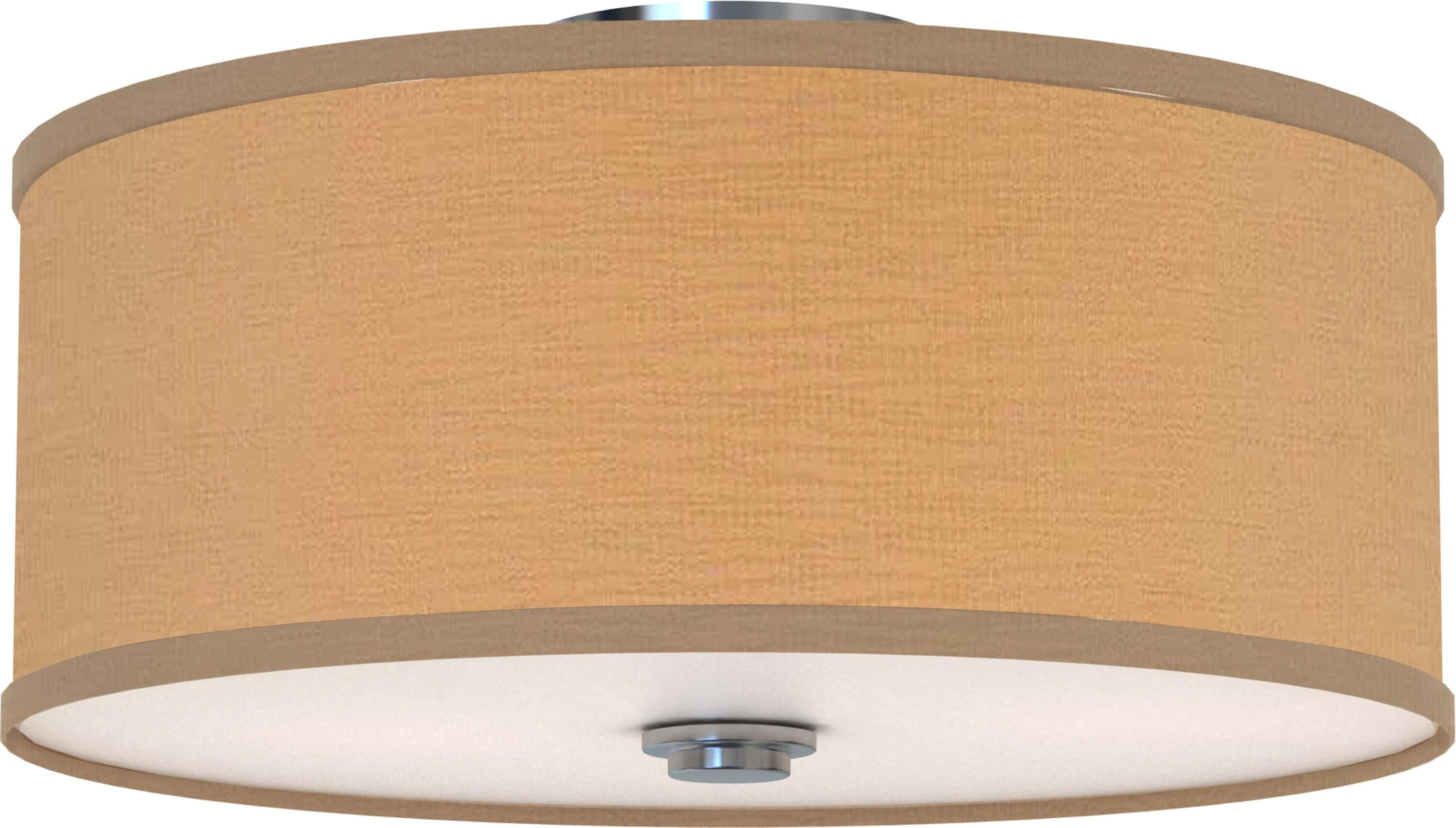 Monument Flush Mount Ceiling Fixture, Brushed Nickel, 16-1/4 In., Uses (2) 100-Watt Medium Base Lamps*