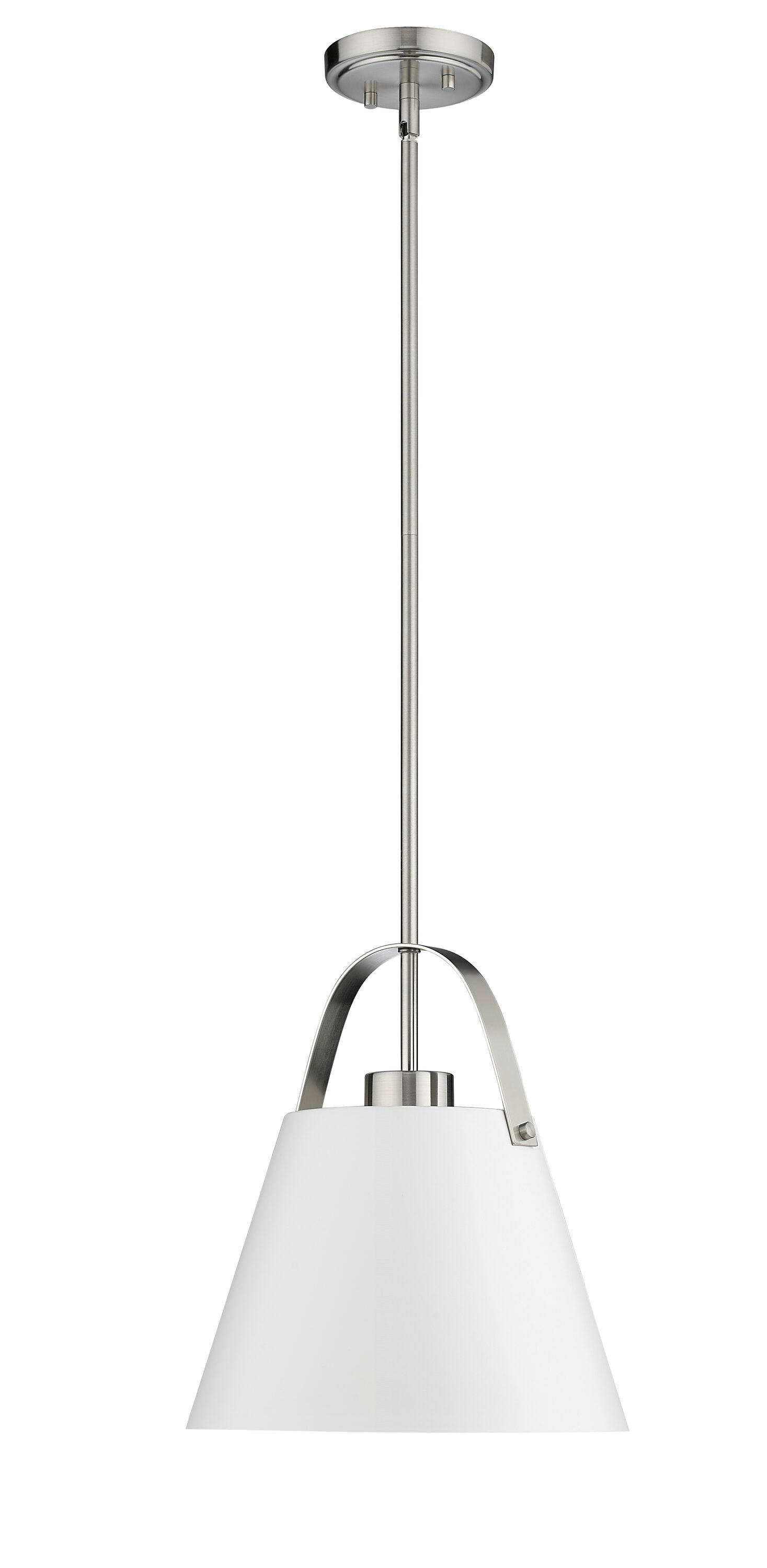 Z-Lite Z-Studio 1 - Light Pendant in  Matte White/Brushed Nickel