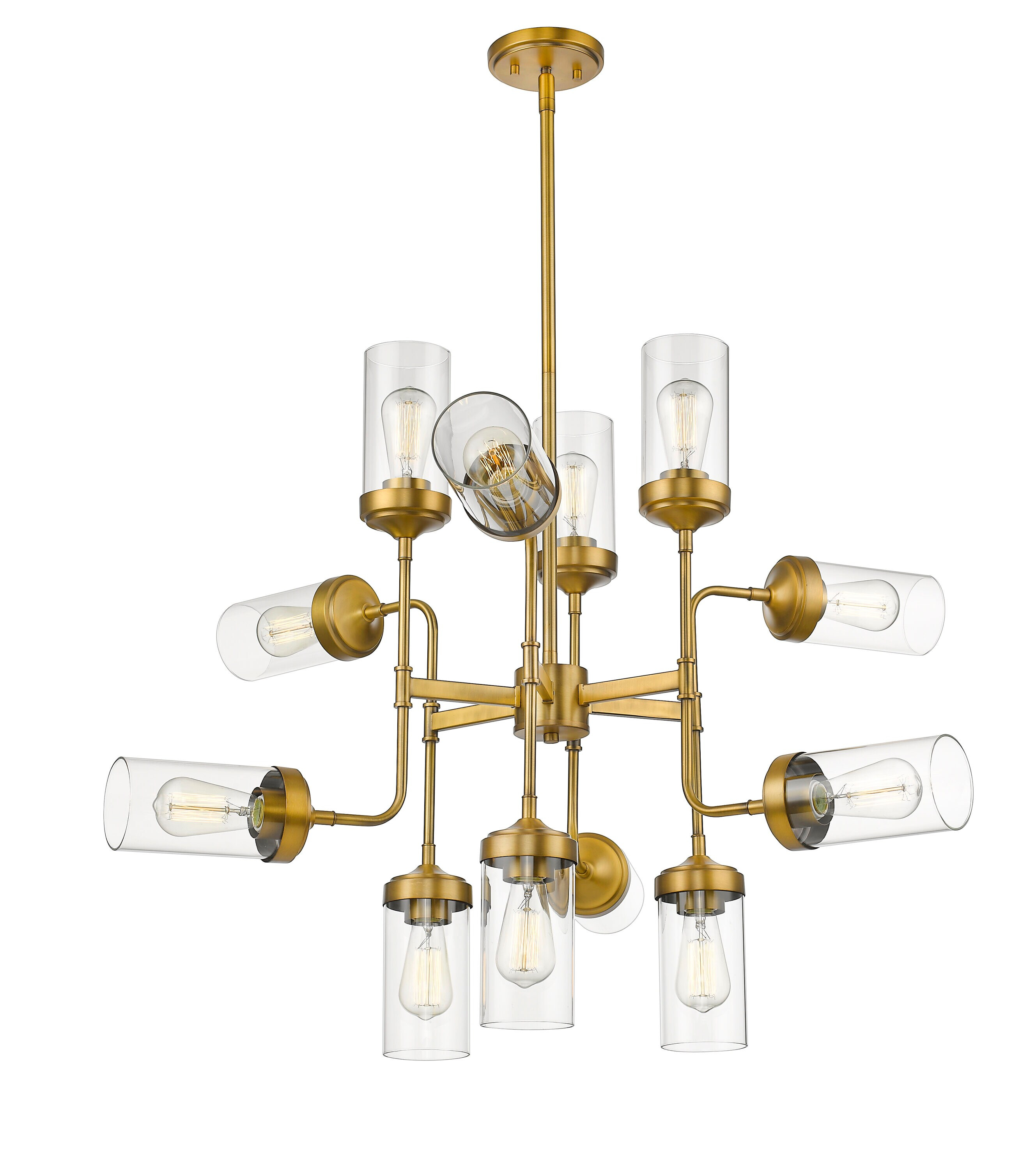 Z Lite 617-12FB 27.75 x 36 in. 12 Light Pendant, Foundry Brass