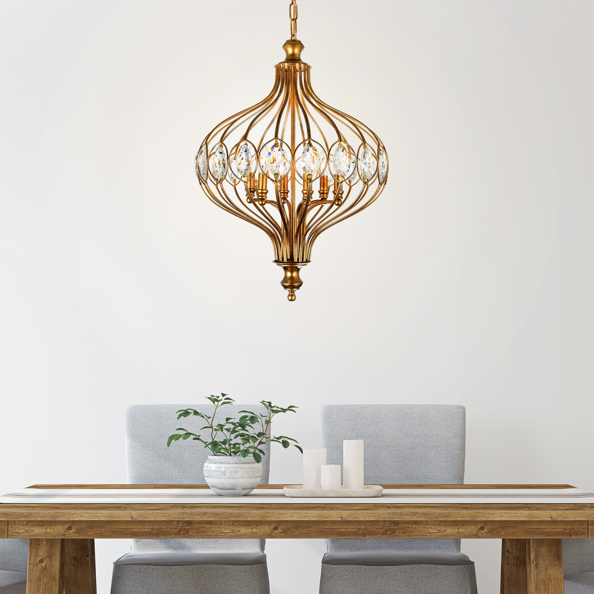 CWI Lighting Altair 6 Light Traditional Metal Chandelier in Antique Bronze