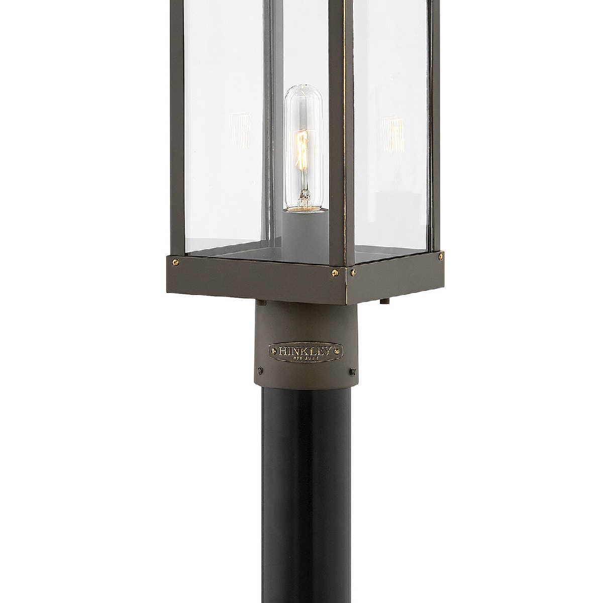 Oil Rubbed Bronze LED Outdoor Post Light with Clear Glass