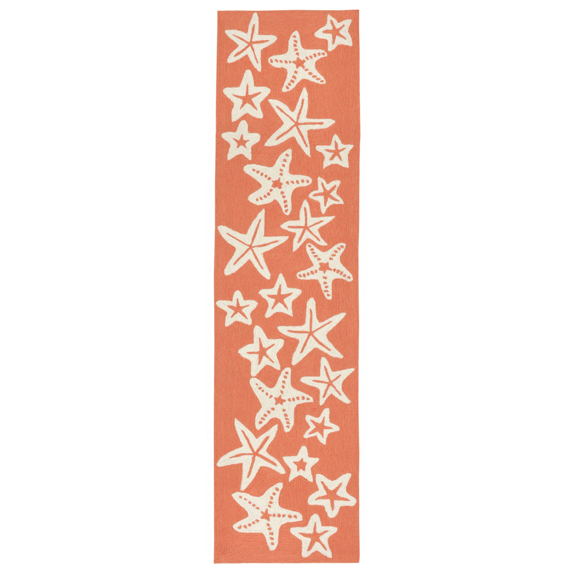 Liora Manne CAPRI Indoor/Outdoor Handmade Synthetic Blend Durable Area Rug - Contemporary Geometric Casual Animal Colorful (Starfish Coral) (2' x 5')
