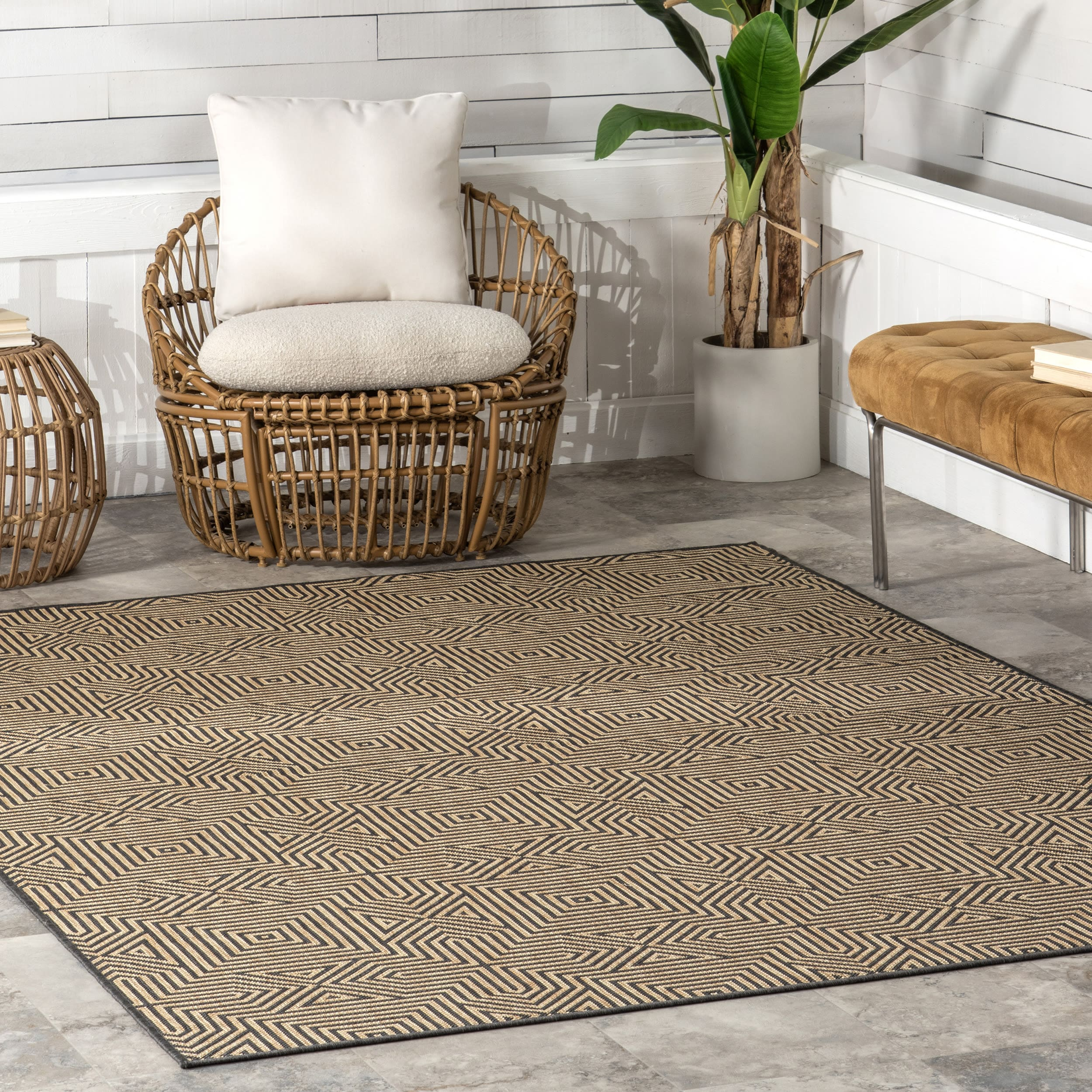 nuLOOM Kelsey Modern Abstract Indoor/Outdoor Area Rug, 9' 6" x 12', Charcoal