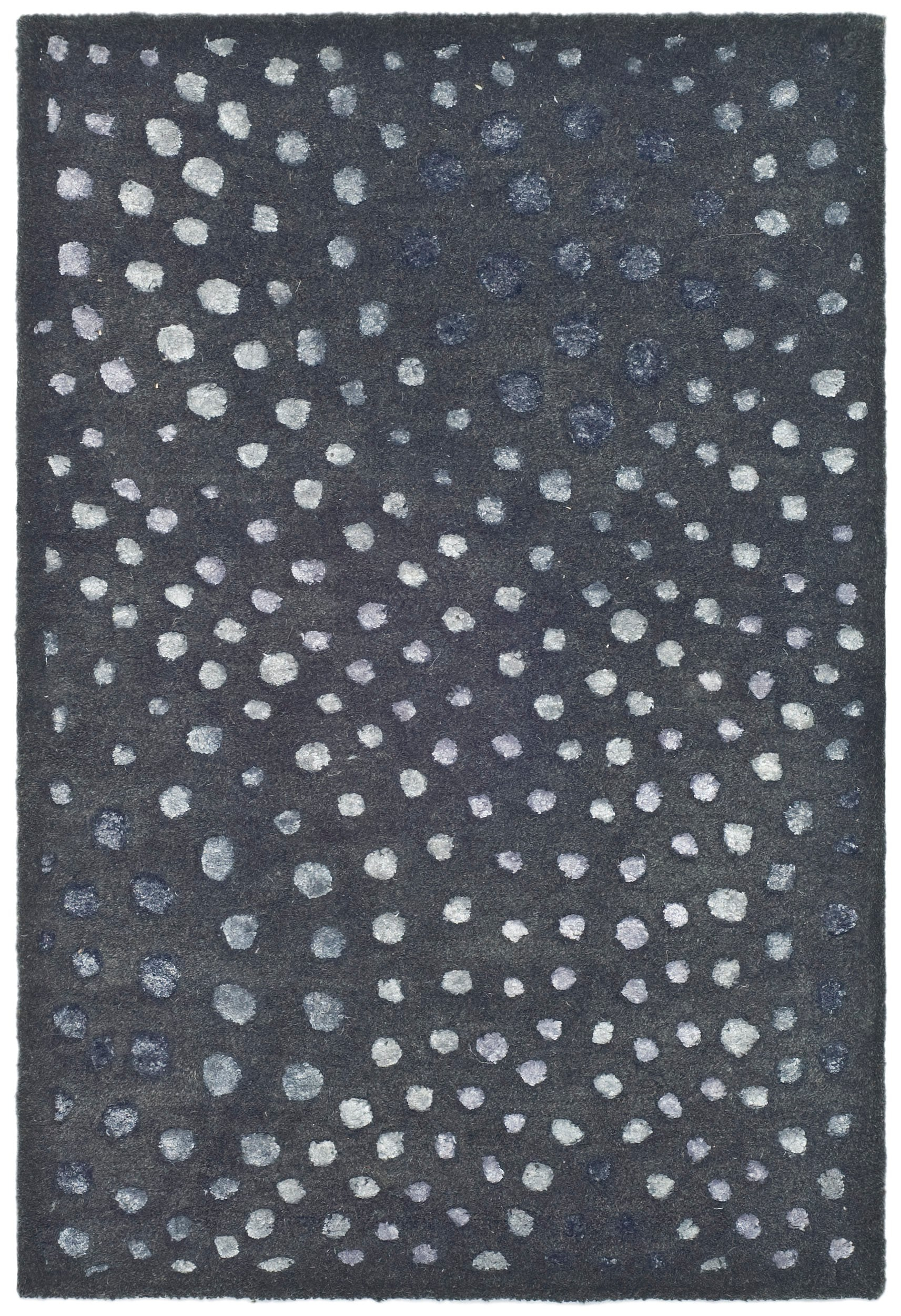 SAFAVIEH Soho Andrew Polka Dots Wool Area Rug, Dark Grey, 2' x 3'