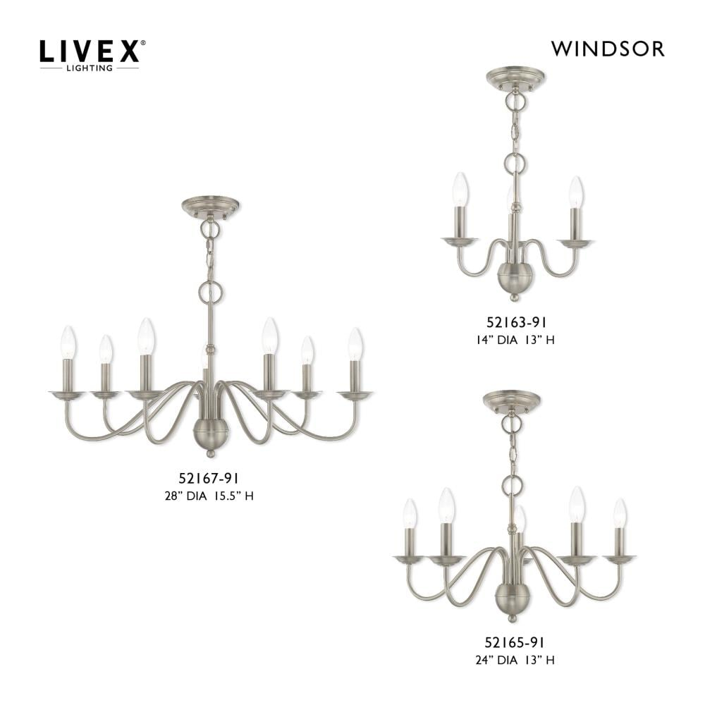 Elegant Windsor Brushed Nickel 7-Light Plug-in Chandelier
