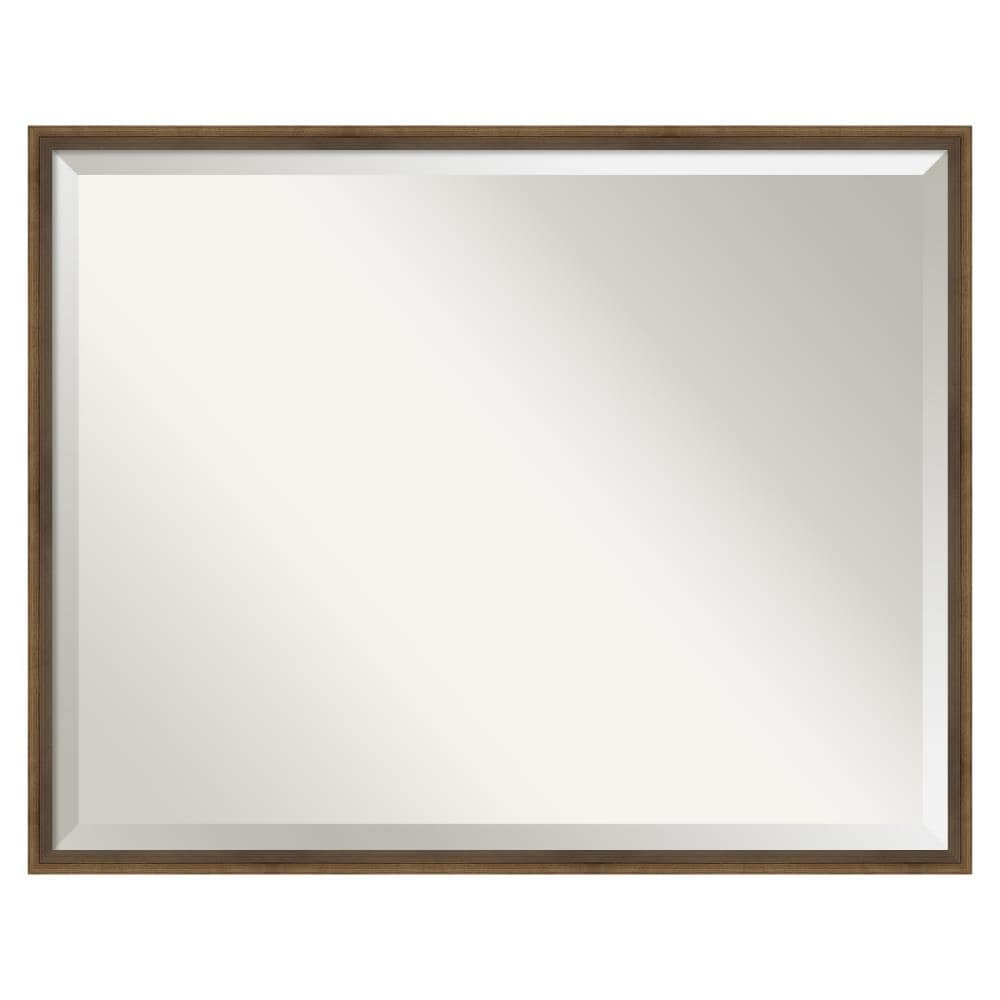29" x 23" Bronze Beveled Wood Bathroom Vanity Mirror