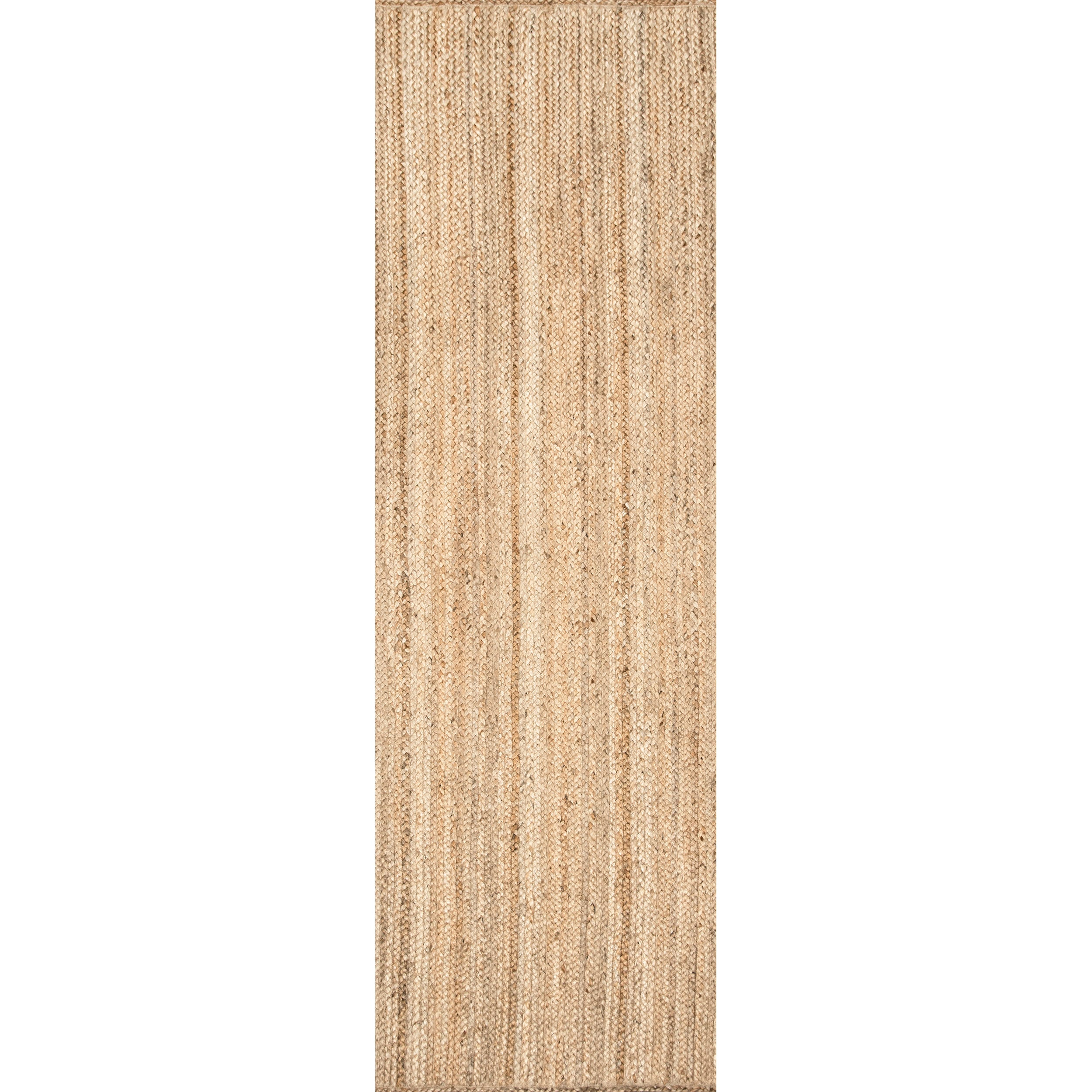 nuLOOM Rigo Hand Woven Farmhouse Jute Runner Rug, 2' 6" x 12', Natural