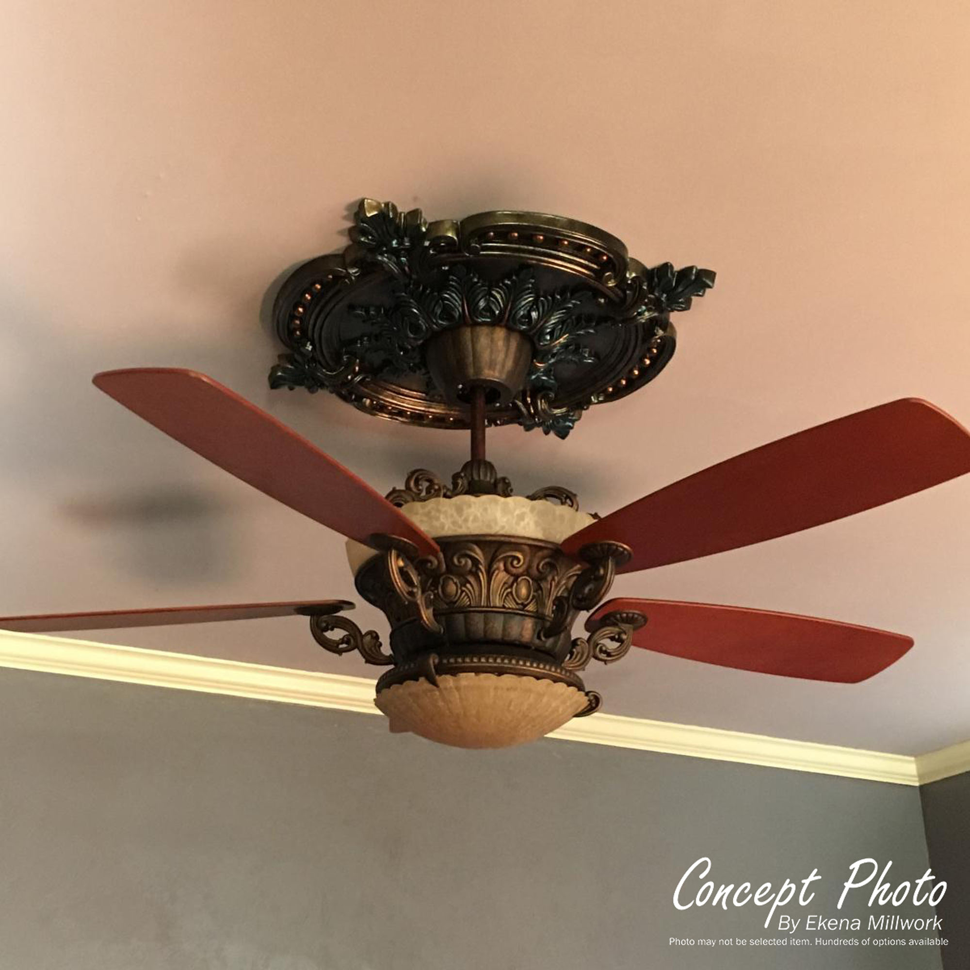 Ekena Millwork Bradford 12.5"H x 12.5"W x 0.75"D Ceiling Medallion