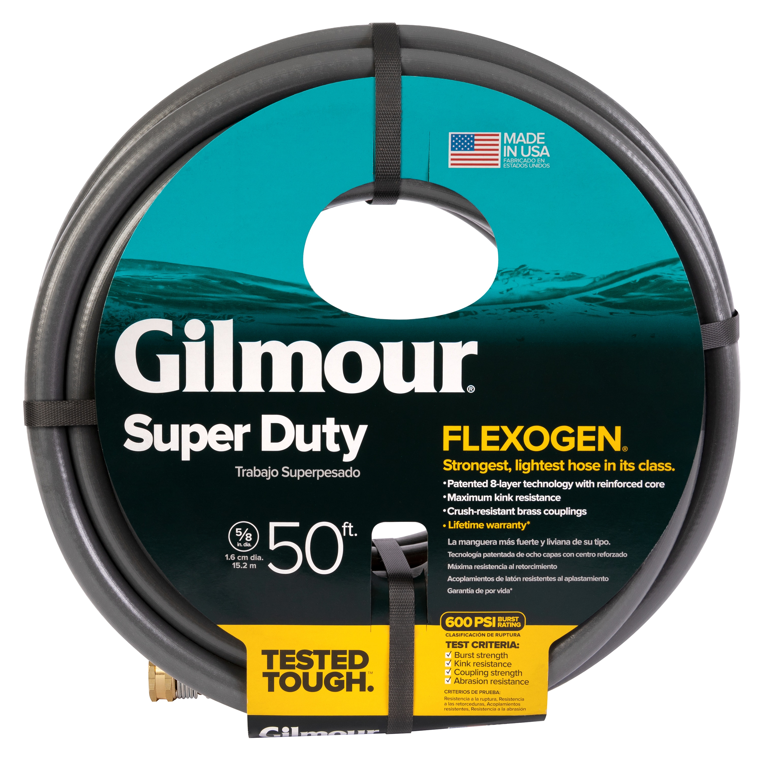 Gilmour 874501-1001 Flexogen Super Duty Garden Hose, 5/8" x 50'