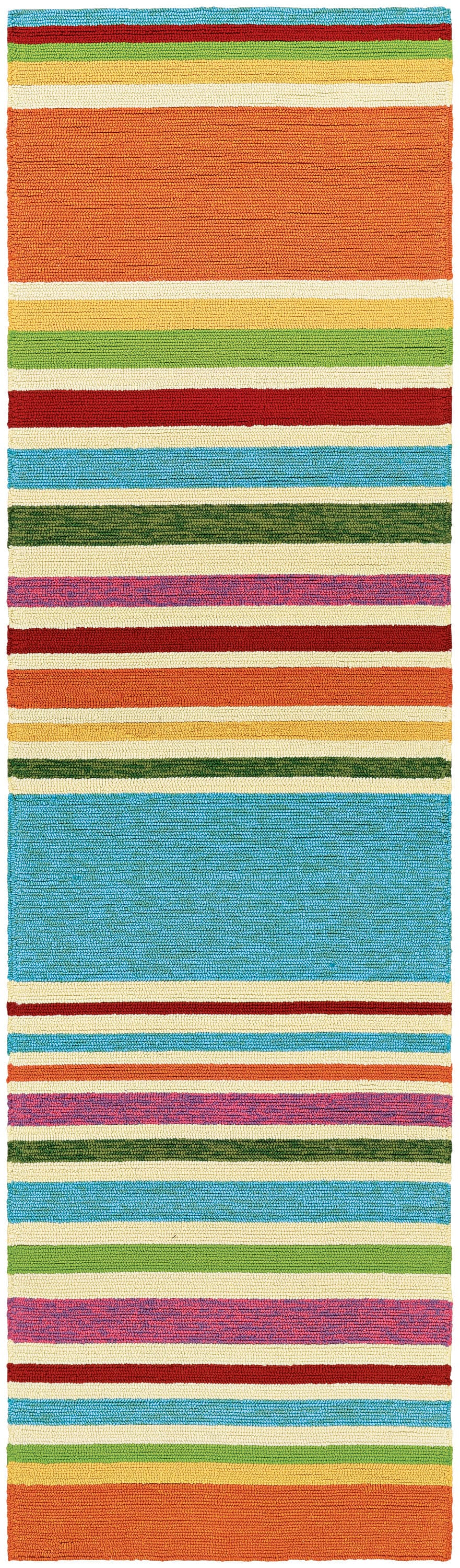 Couristan Covington Sherbet Stripe Indoor/Outdoor Area Rug, 2'6" x 8'6" Runner, Multi-color