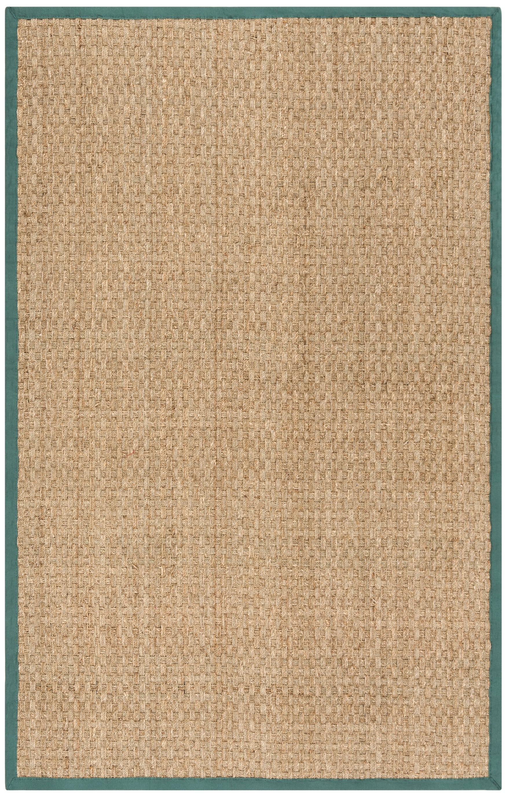 Safavieh Natural Fiber Hampton 9 x 12 (ft) Loomed Seagrass Natural/Light Blue Rectangular Indoor Solid Coastal Area rug