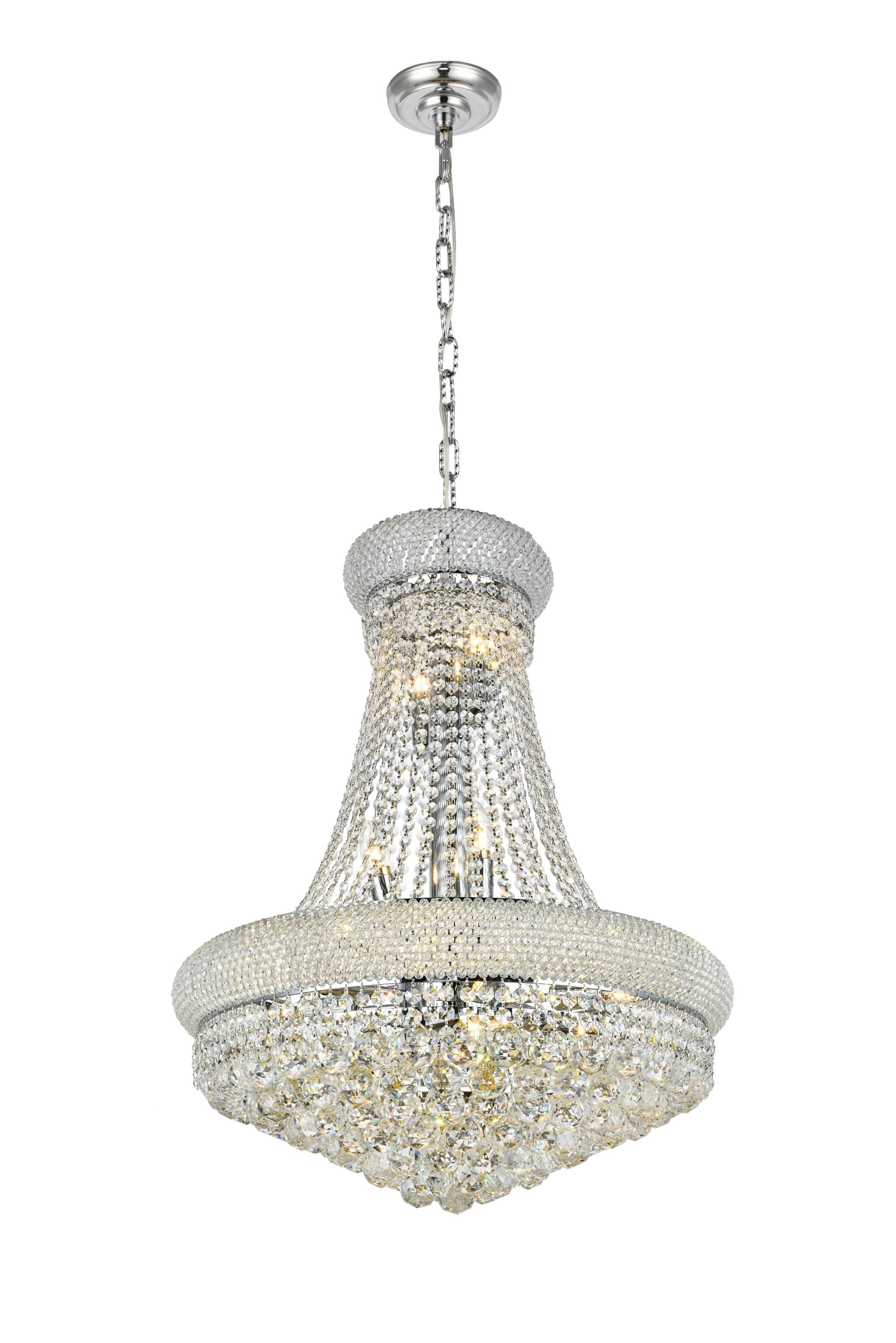 Elegant Lighting Primo 20" Wide Chrome Crystal Chandelier
