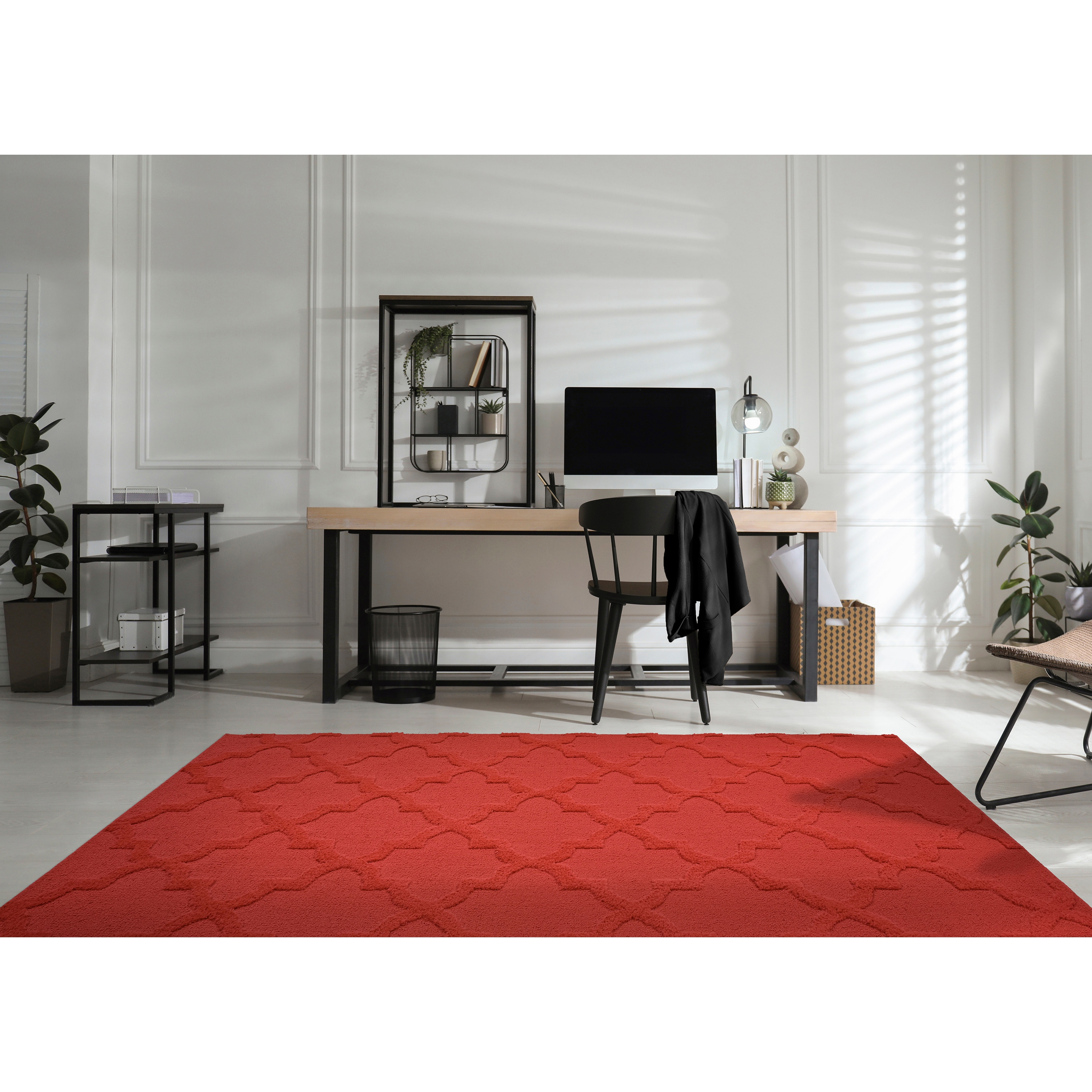 Garland Rug Quatro Polypropylene Chili Red Indoor Area Rug, 7'6" x 9'6"