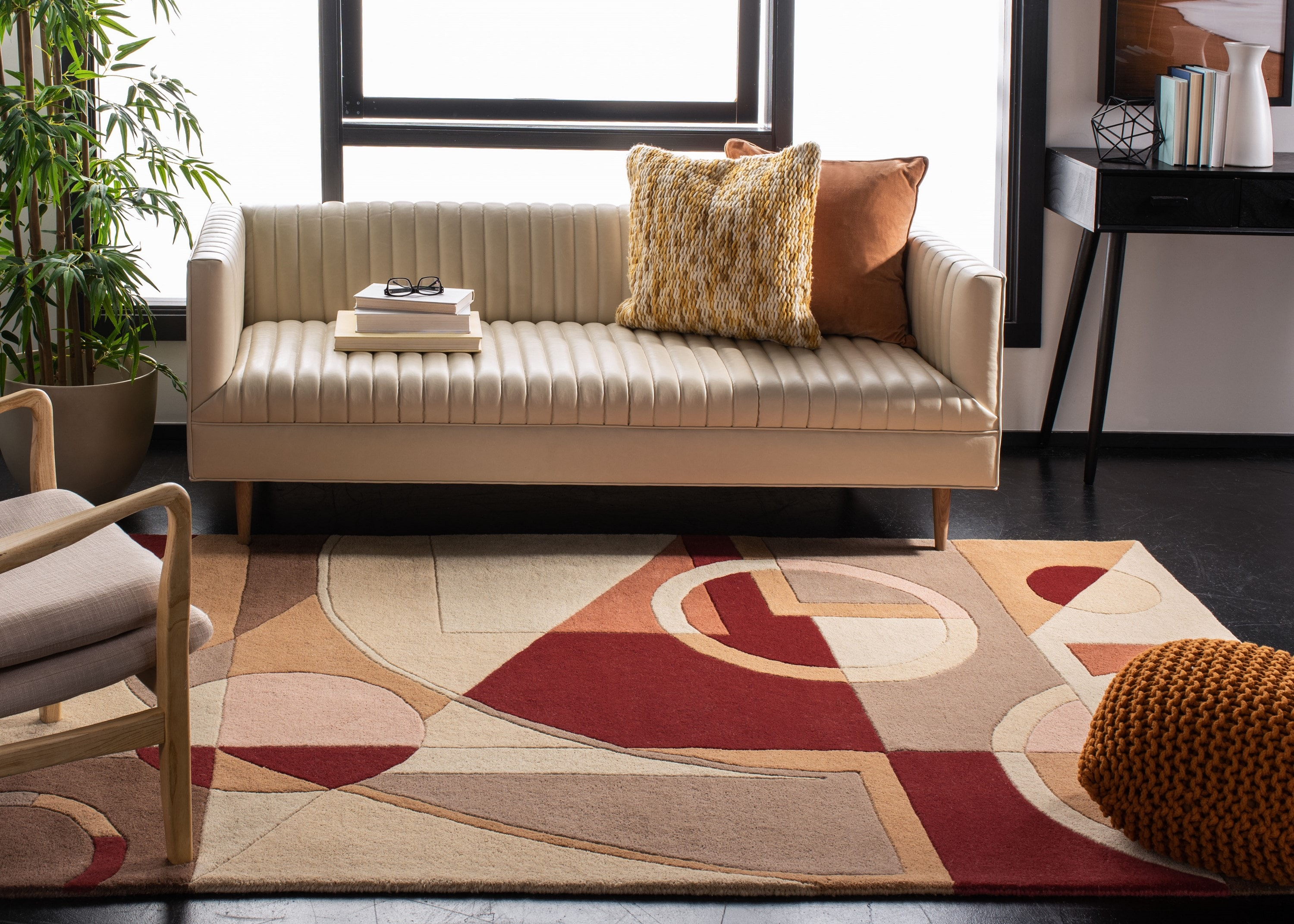 SAFAVIEH Rodeo Drive Clarissa Abstract Geometric Wool Area Rug, Beige/Multi, 2' x 3'