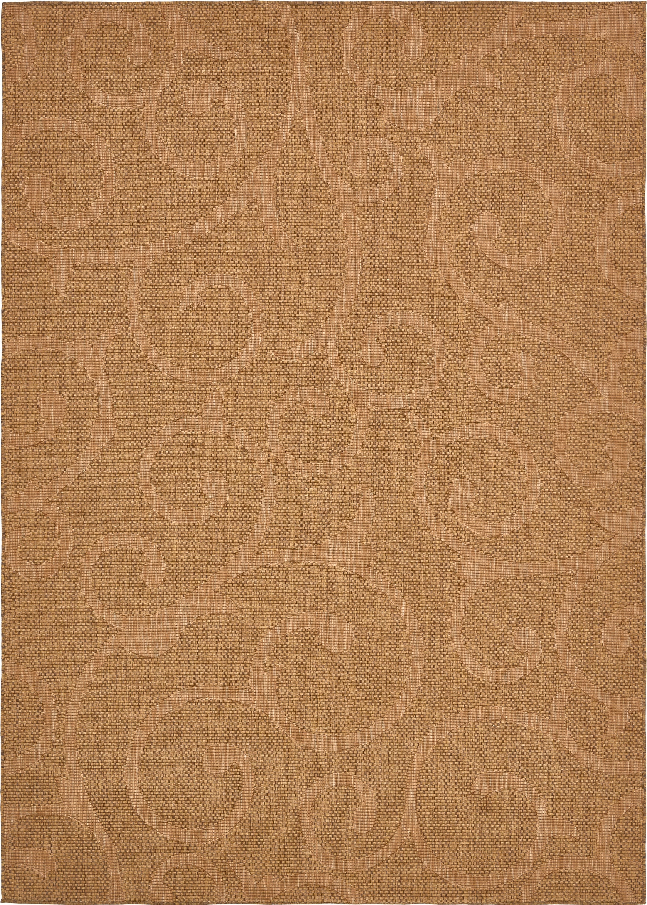 Easy-Care Synthetic Rectangular Outdoor Rug in Stain-Resistant Brown