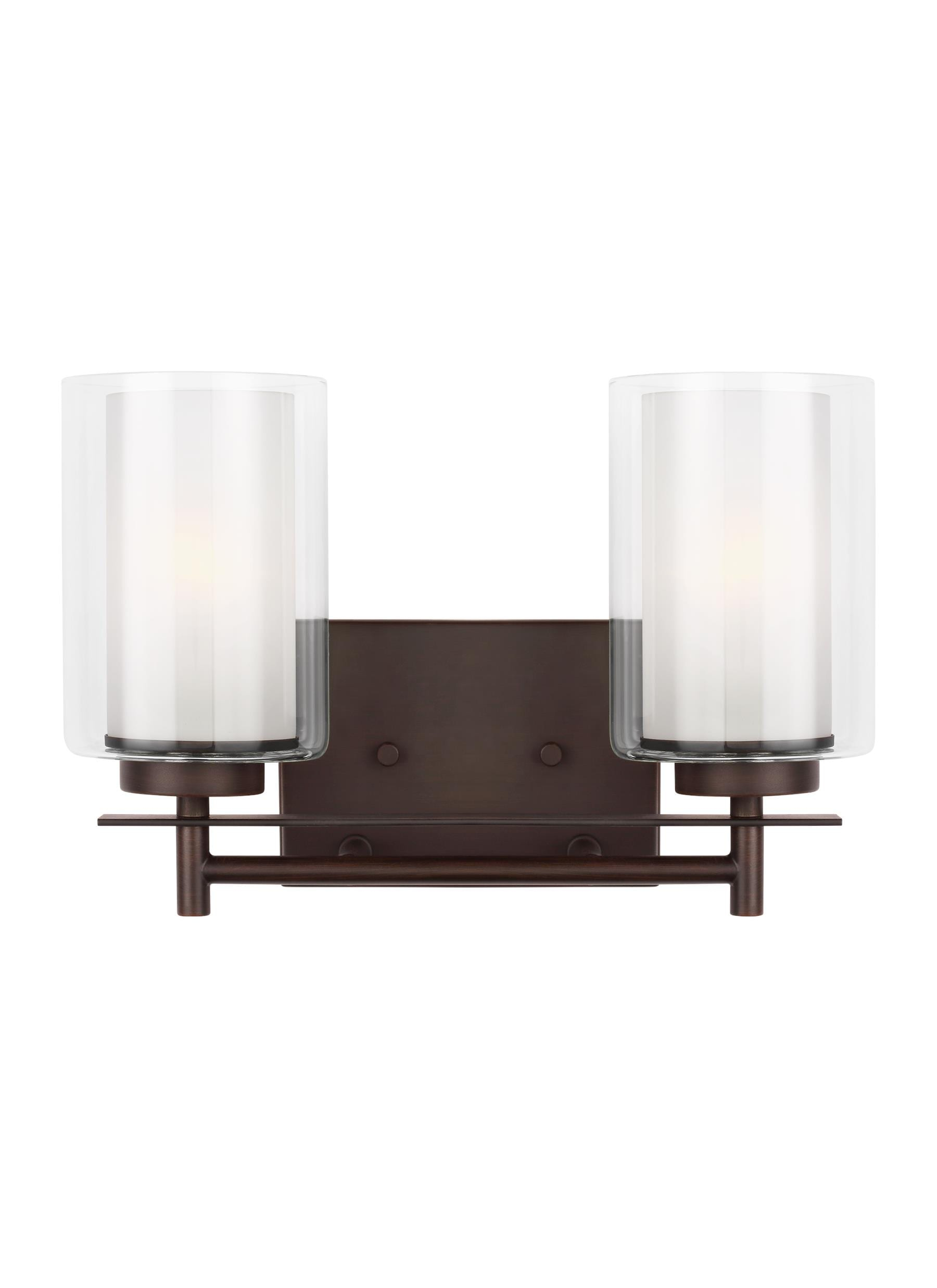 Generation Lighting 4437302-710 Elmwood Park Two - Light Wall/Bath Vanity Style Fixture, Bronze