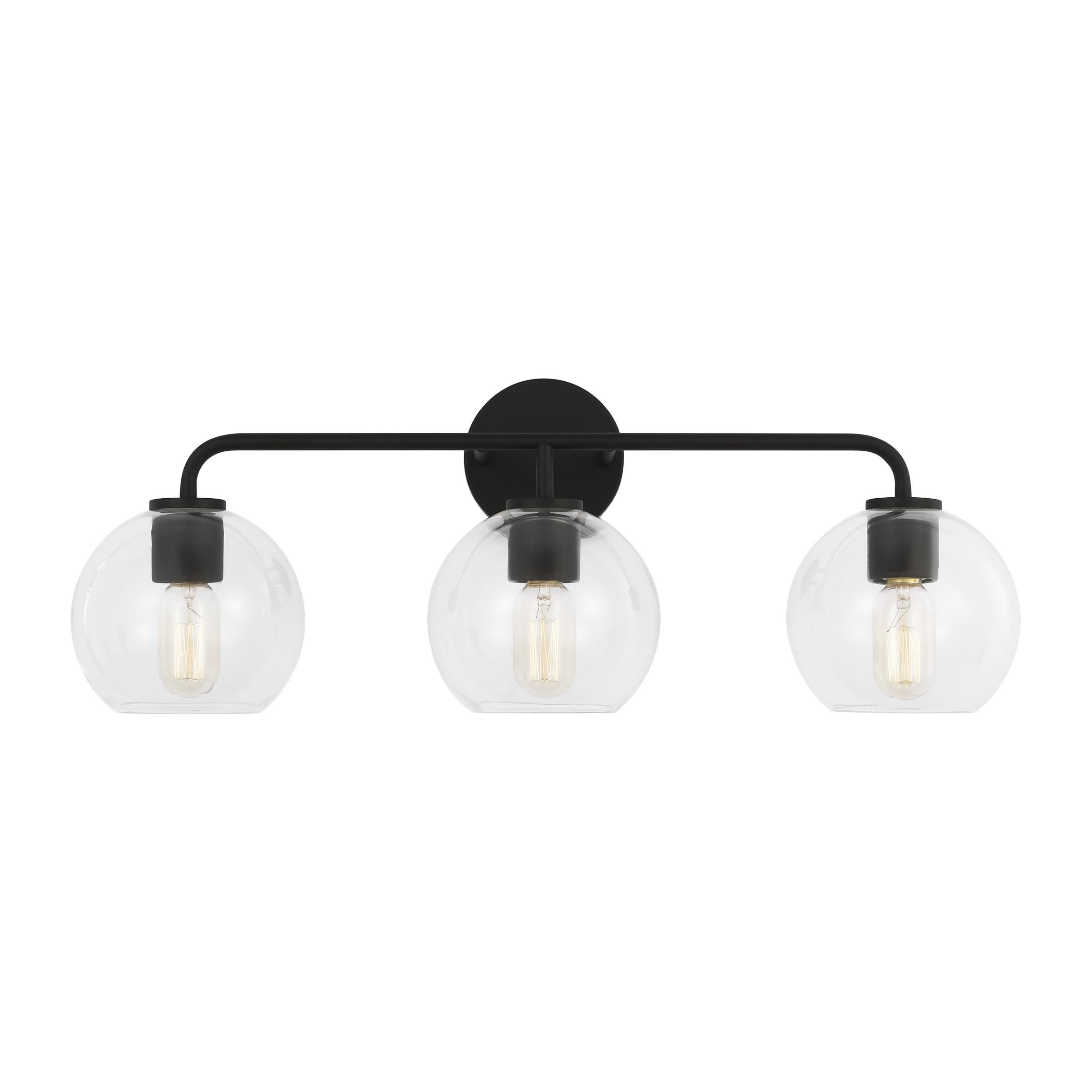 Orley Vintage Industrial 3-Light Midnight Black Bath Vanity