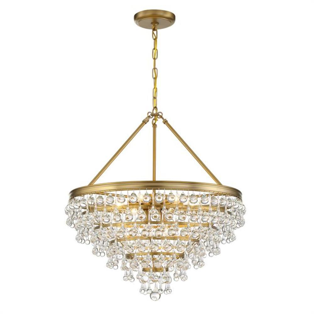 Vibrant Gold Crystal Elegance 8-Light Chandelier