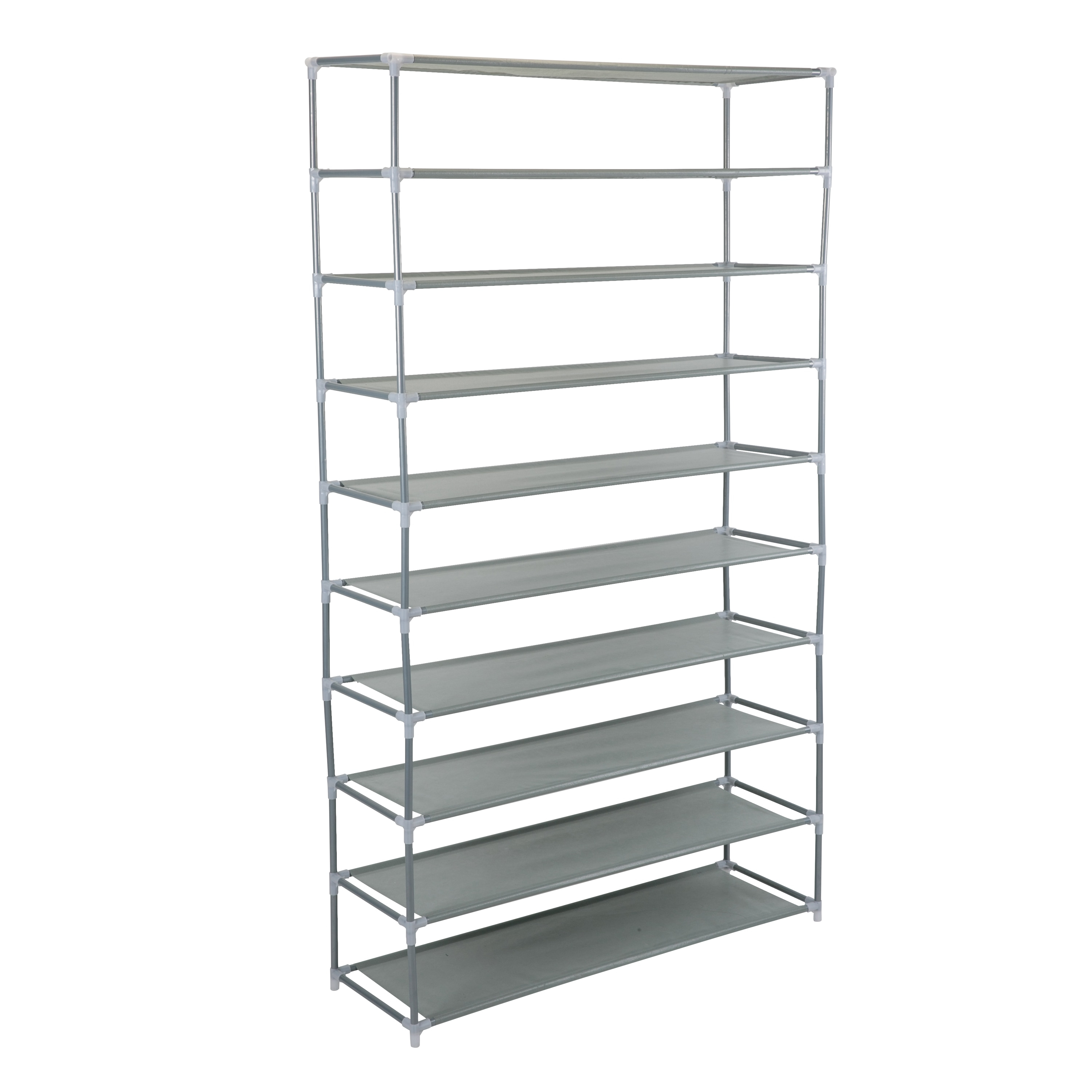 Simplify 10-Tier 50 Pair Shoe Rack, Grey