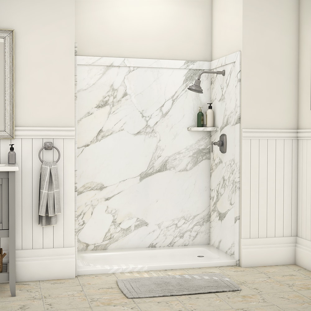 FlexStone Adaptable 60"W x 60"D x 80"H Alcove Shower Surround