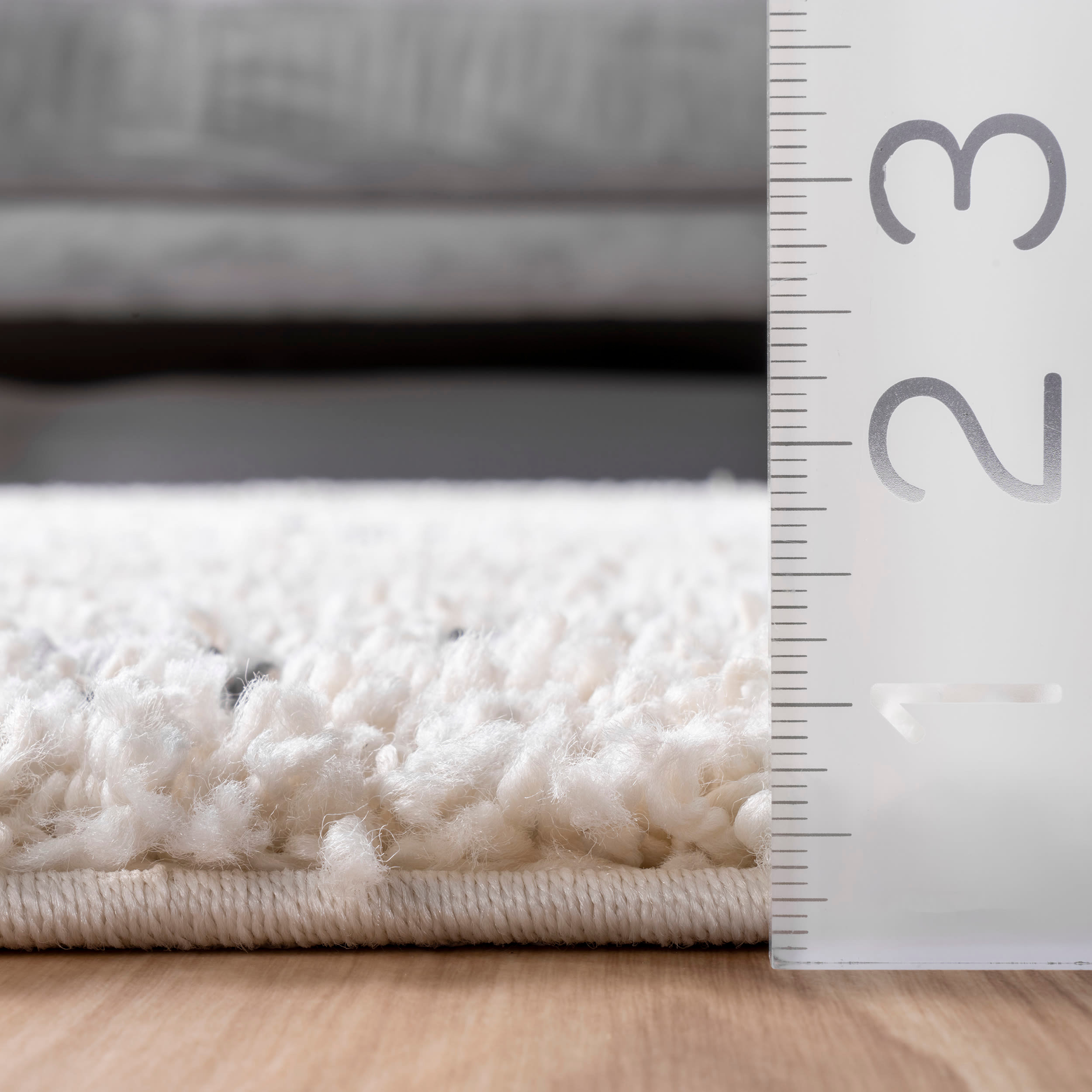 nuLOOM Jessie Moroccan Lattice Tassel Shag Area Rug, 4' x 6', Off White