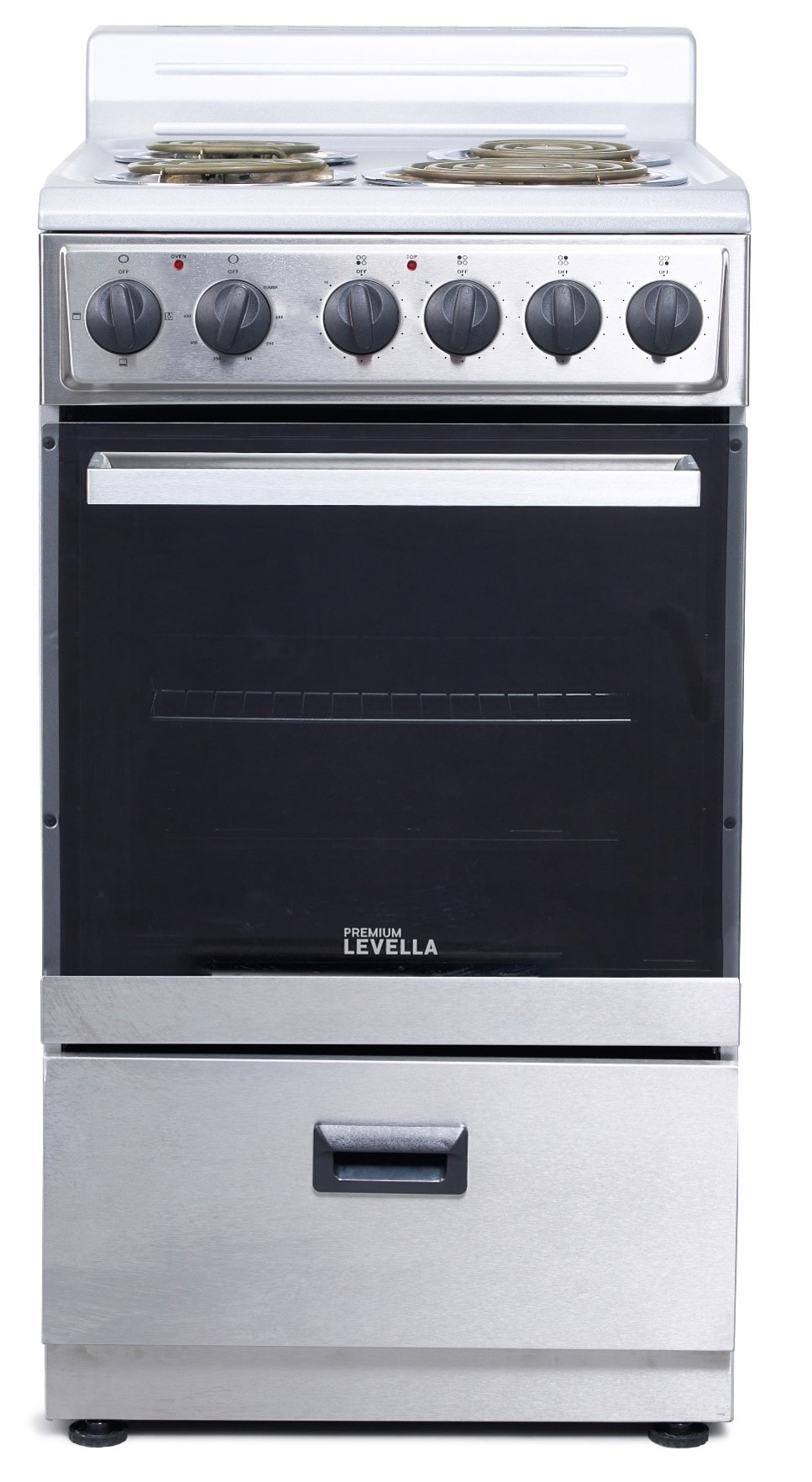 Premium Levella 24" Freestanding Electric Range with 4 Burners and 2.6 Cu. Ft. Oven Capacity
