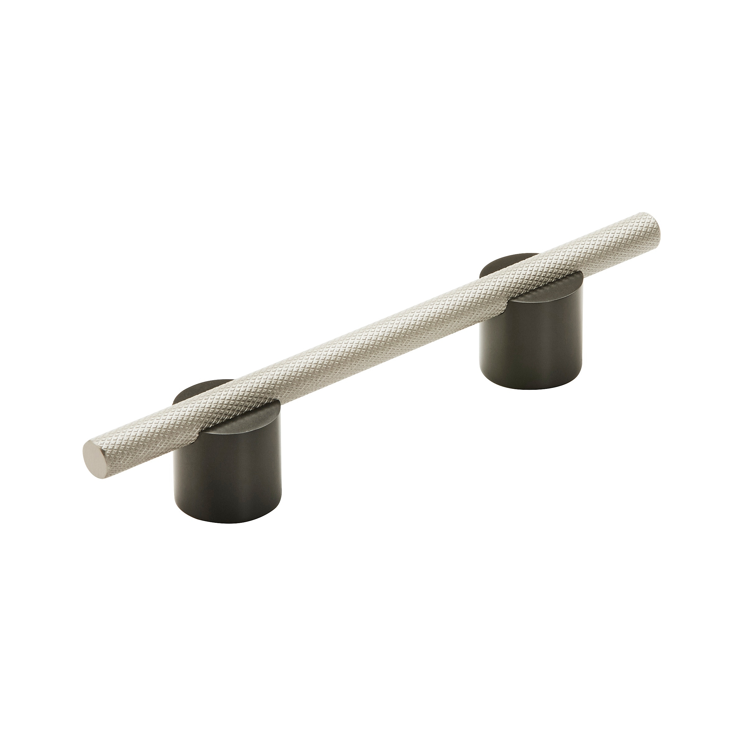 Transcendent 3-3/4 in. (96mm) Modern Matte Black/Silver Champagne Bar Cabinet Pull