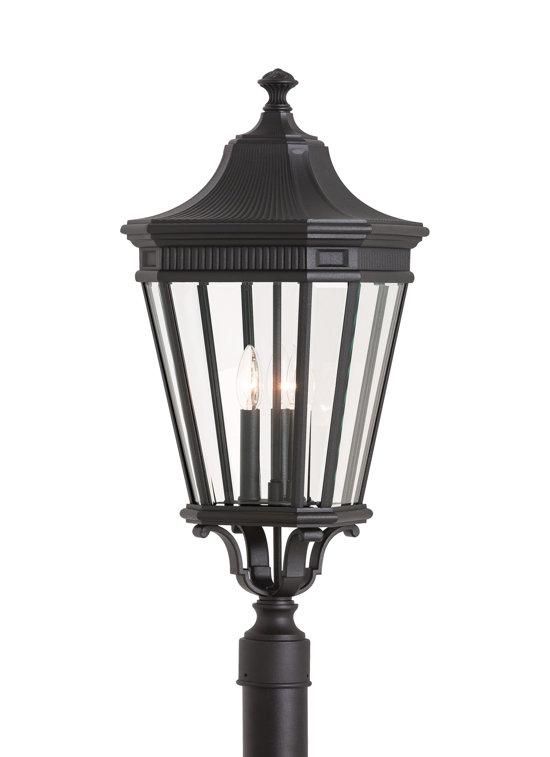 Feiss OL5408BK Cotswold Lane Outdoor Post Lighting, Black, 3-Light (12"W x 28"H) 180watts