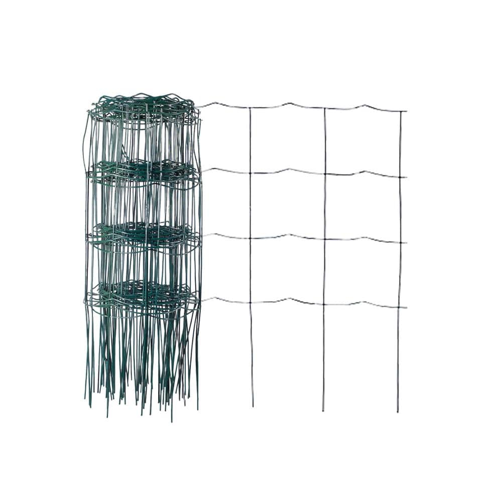 Green 20-Foot Wire Picket Garden Border Fence