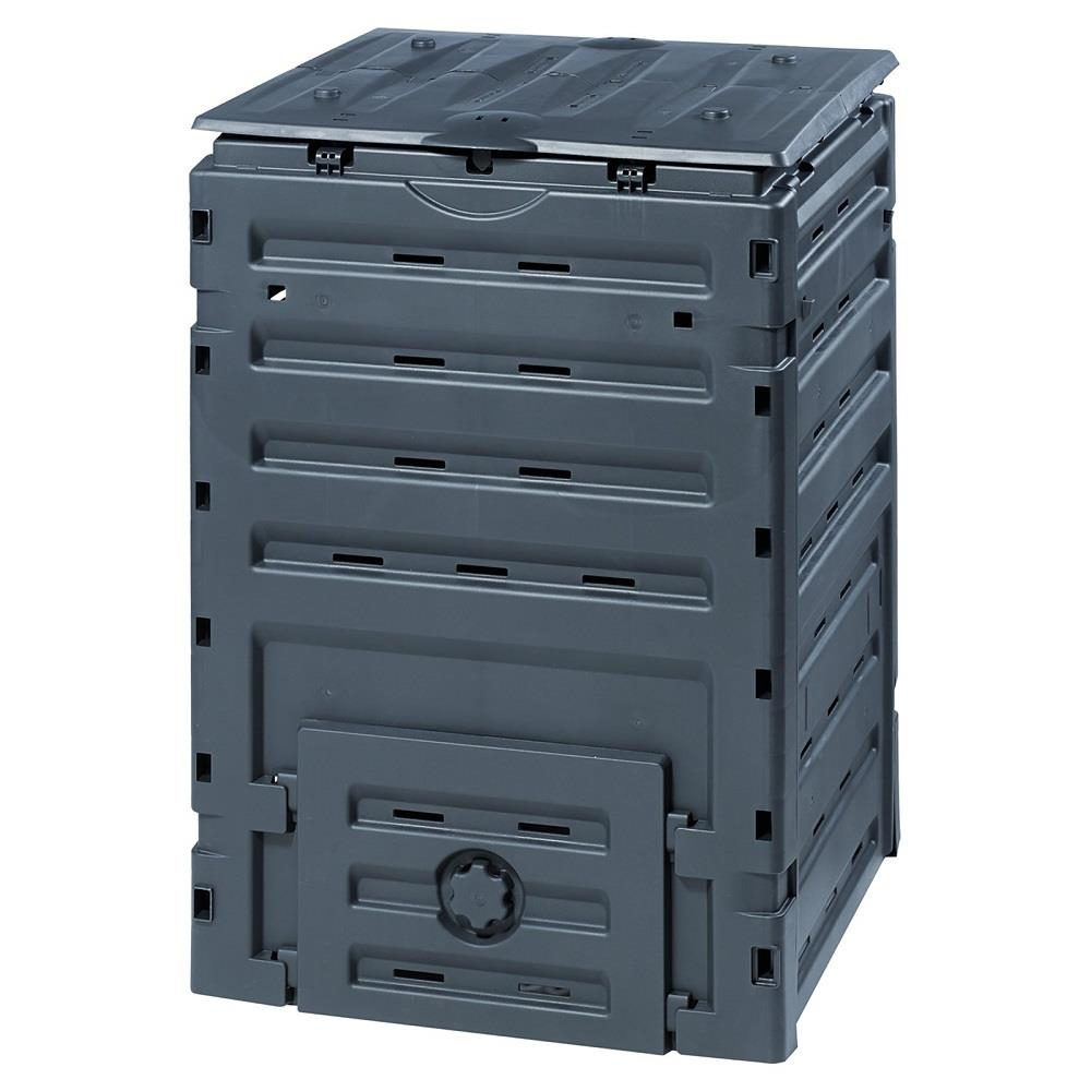 Exaco 120 Gallons Polyethylene Plastic Outdoor Stationary Composter with Latching Lid