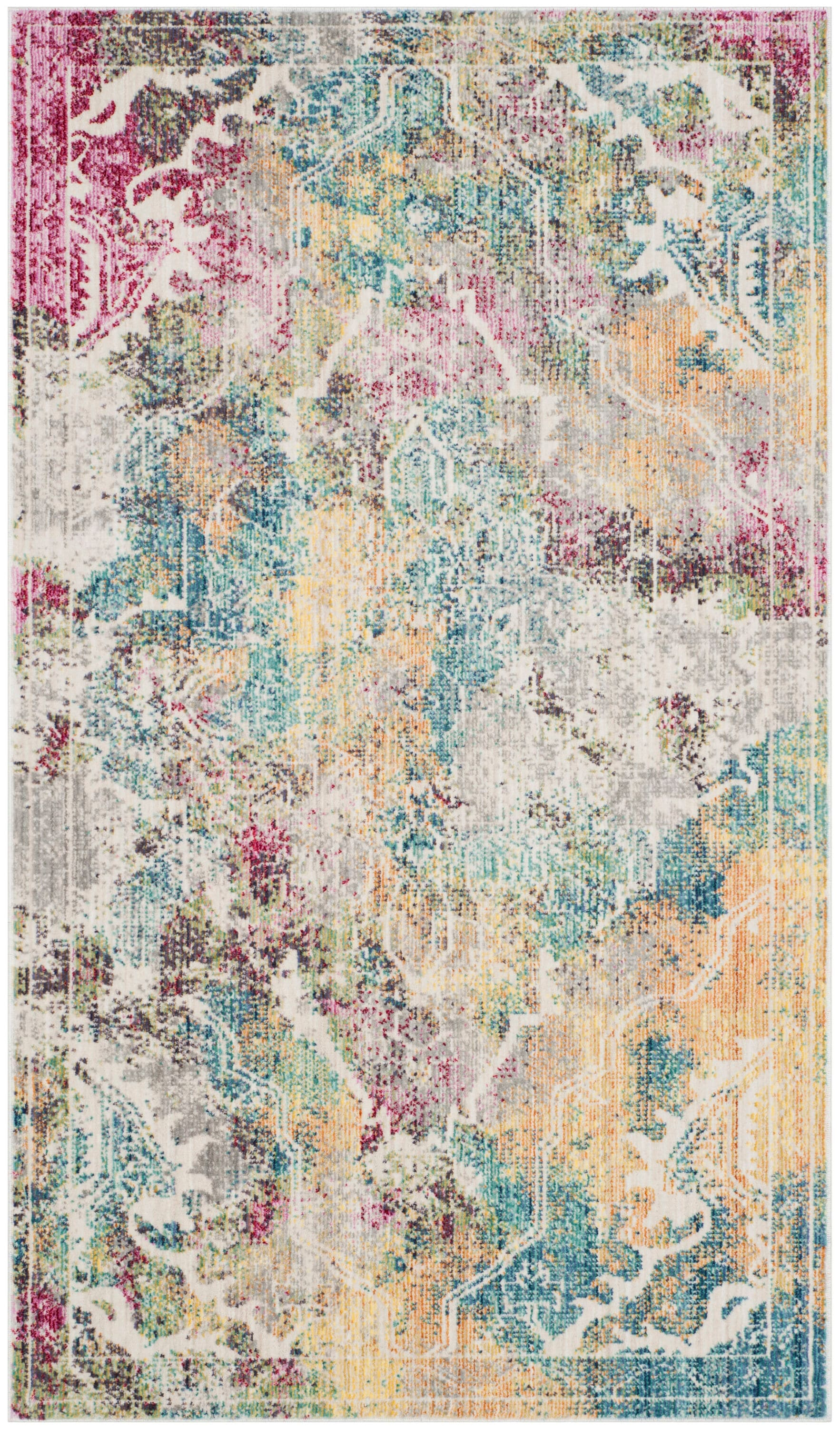 Safavieh Mystique Sirate 3 x 5 (ft) Loomed Polyester Multi Rectangular Indoor Abstract Oriental Throw rug