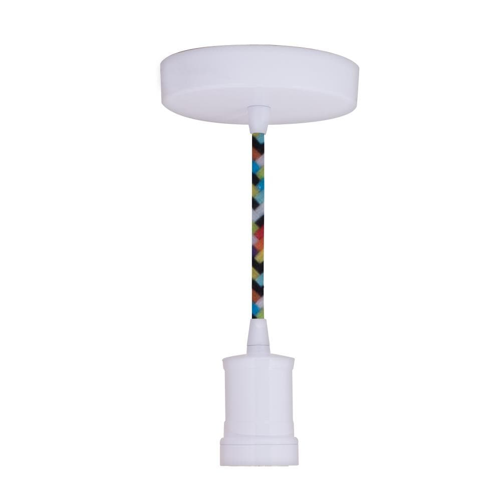 Bulbrite 1-Light White Contemporary Pendant Socket and Canopy