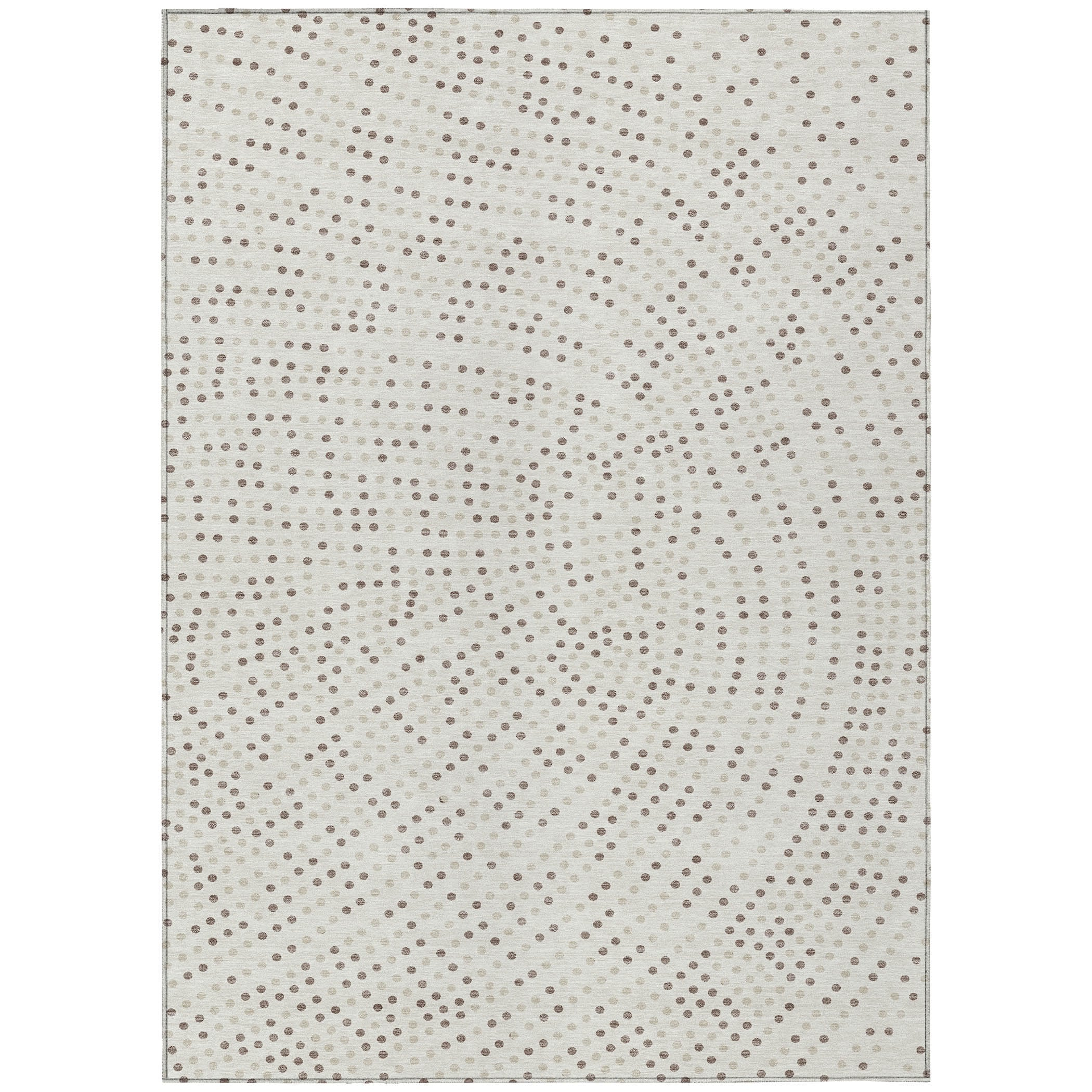 Ivory Rectangular Machine Washable Synthetic Rug 2'6" x 3'10"